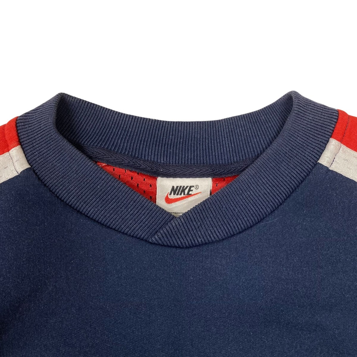 NIKE ネイビー ロゴ入り スウェット 古着 Y2K NIKE(ナイキ) 90Sスウェット ネイビー×レッド サイズ XL｜【公式