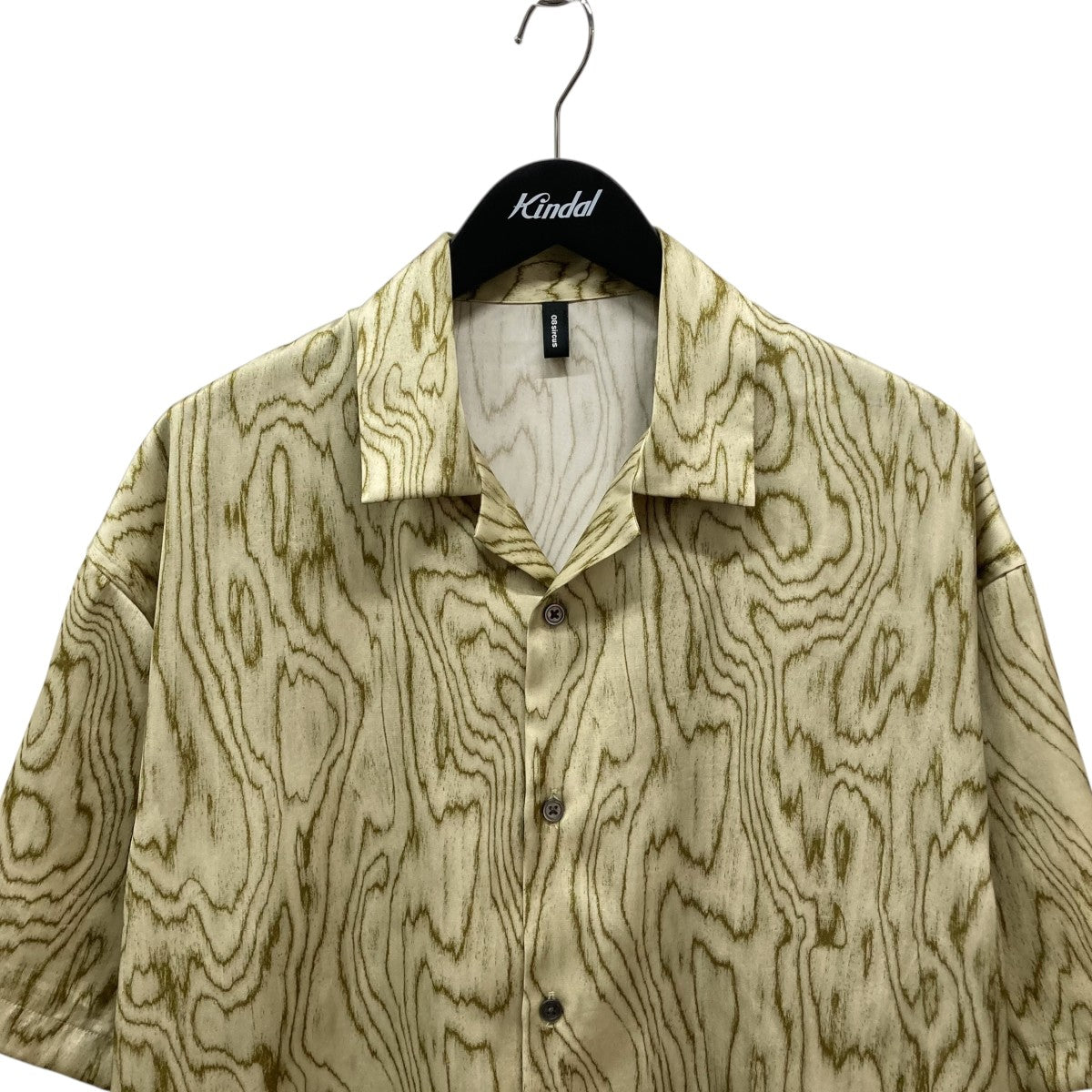 ゼロエイトサーカス 08sircus Moire satin open collar shirt 半袖シャツ S25SS-SH04 グリーン サイズ： 08sircus(ゼロエイトサーカス) Moire satin open collar shirt