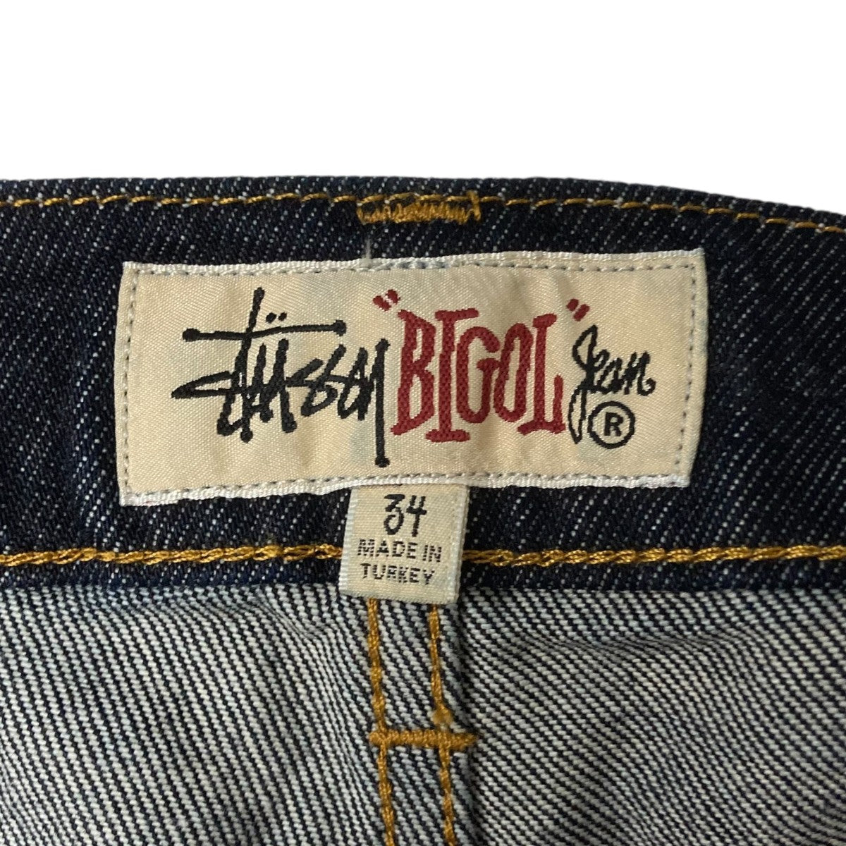 Stussy ペイント デニム パンツ ステューシー イエロー 30 stussy(ステューシー) デニムパンツ インディゴ サイズ 32