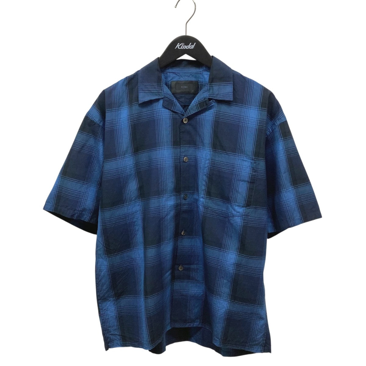 BEAMS the A Indigo Check Open Collar Shirt半袖シャツ25S-HE0103 古着・中古-1枚目のアイテム画像