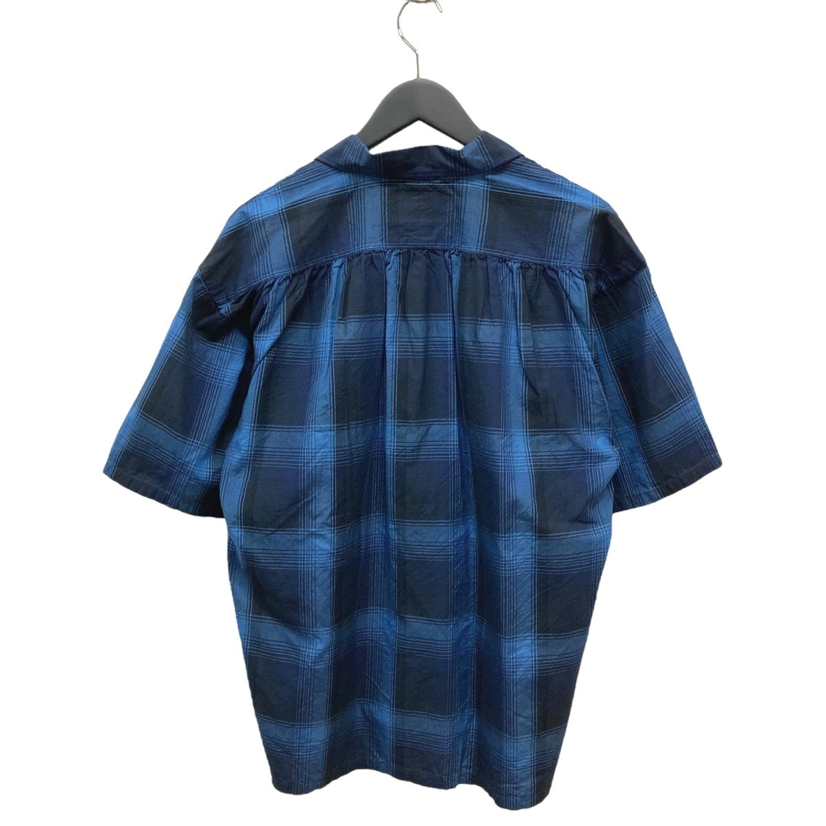 BEAMS the A Indigo Check Open Collar Shirt半袖シャツ25S-HE0103 古着・中古-2枚目のアイテム画像