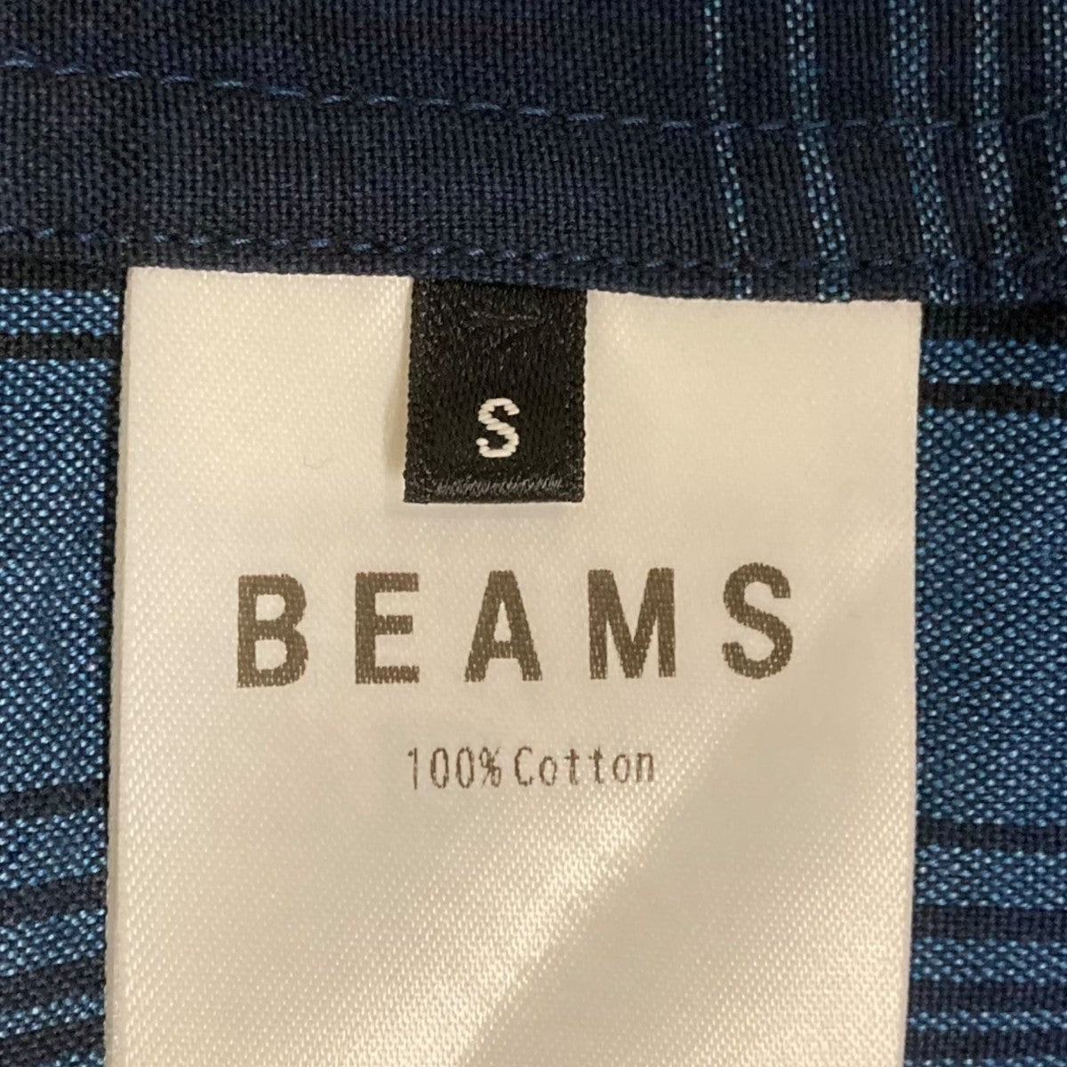 BEAMS the A Indigo Check Open Collar Shirt半袖シャツ25S-HE0103 古着・中古-6枚目のアイテム画像