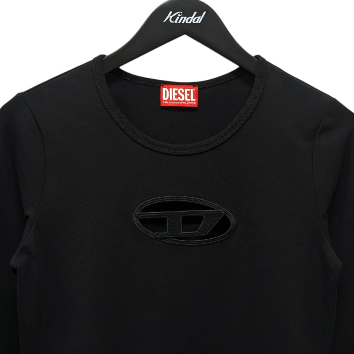 Diesel T-Angie-Ls ロンT Dロゴ T-ANGIE-LS 長袖TシャツトップスDロゴ｜ブラック｜ウィメンズ