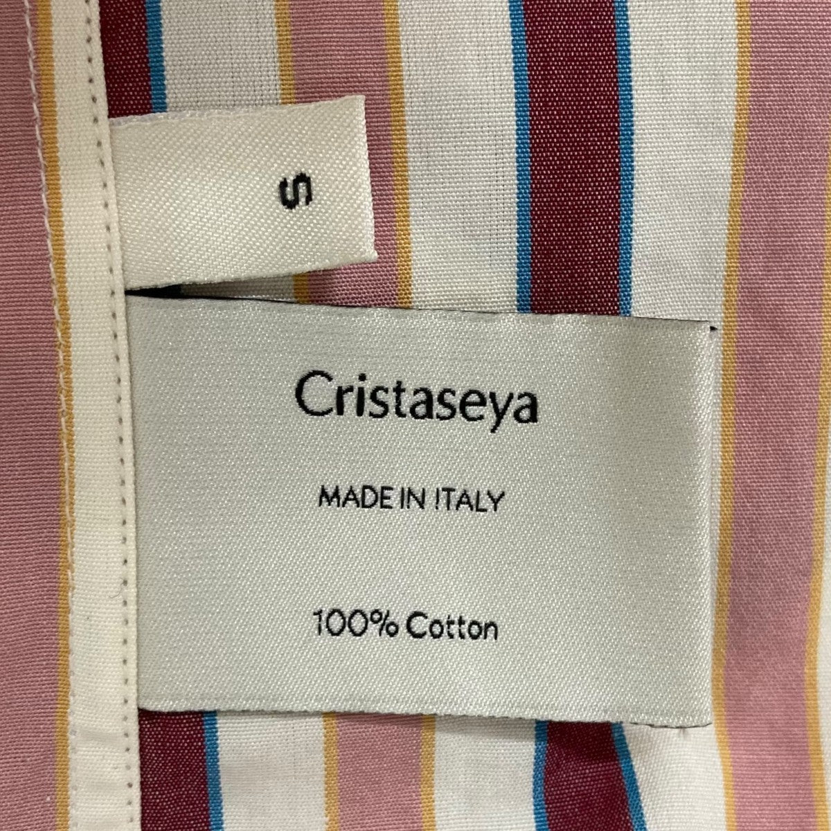 Cristaseya×Salvatore Piccolo ストライプシャツ レッド×ピンク