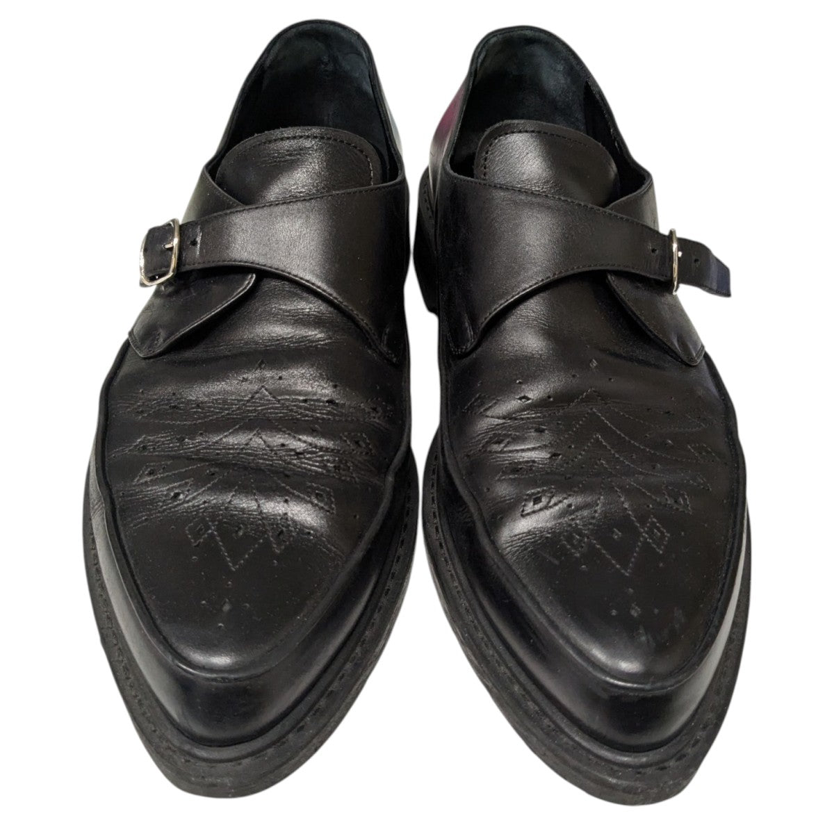 CELINE セリーヌ ブラック レザーシューズ 41 1/2 CELINE(セリーヌ) CREEPERS buckle creeperレザーシューズ