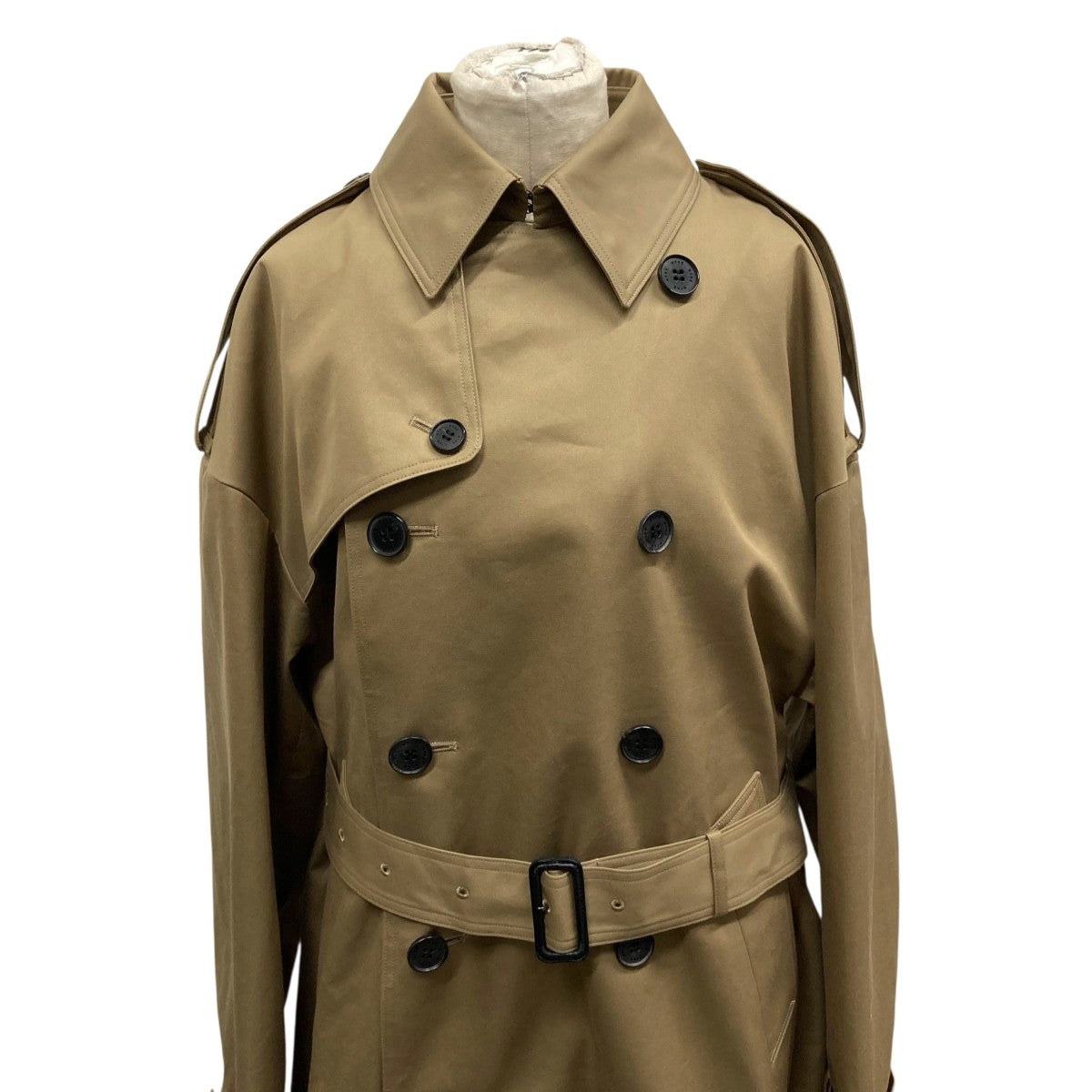 美品　ハイク　トレンチコート　ビッグフィット　ベージュ　1 TRENCH COAT /BIG FIT-トレンチコートビッグフィット-HYKE