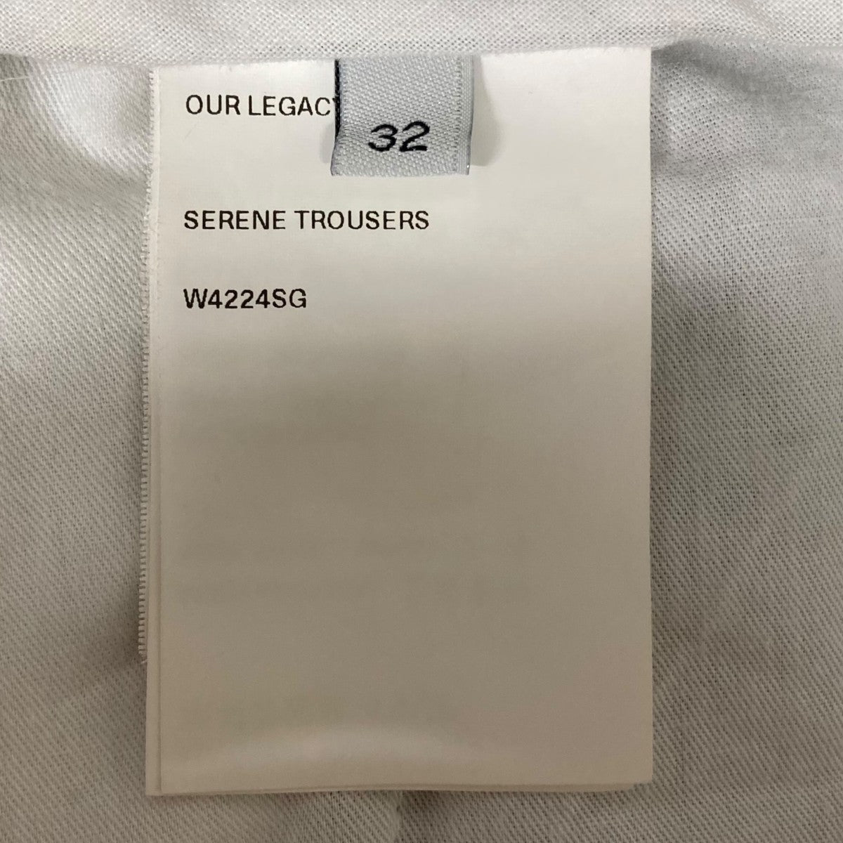 OUR LEGACY(アワーレガシー) Serene TrousersスラックスW4224SG