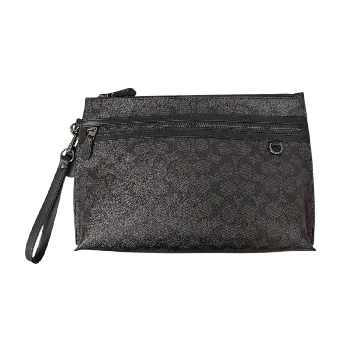 COACH ブラック クラッチバッグ 大人気】COACH コーチ クラッチバック ブラック レザー 黒 良品