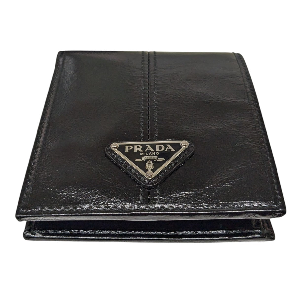 PRADA(プラダ) ソフトルックスレザー2つ折り財布 ブラック｜【公式