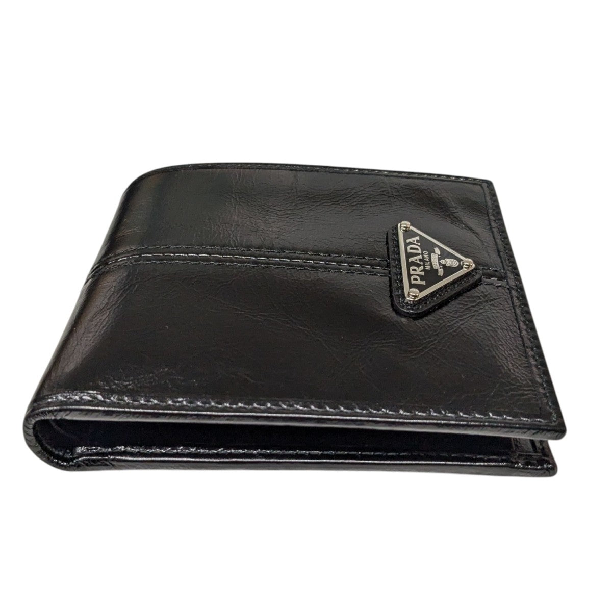 PRADA(プラダ) ソフトルックスレザー2つ折り財布 ブラック｜【公式