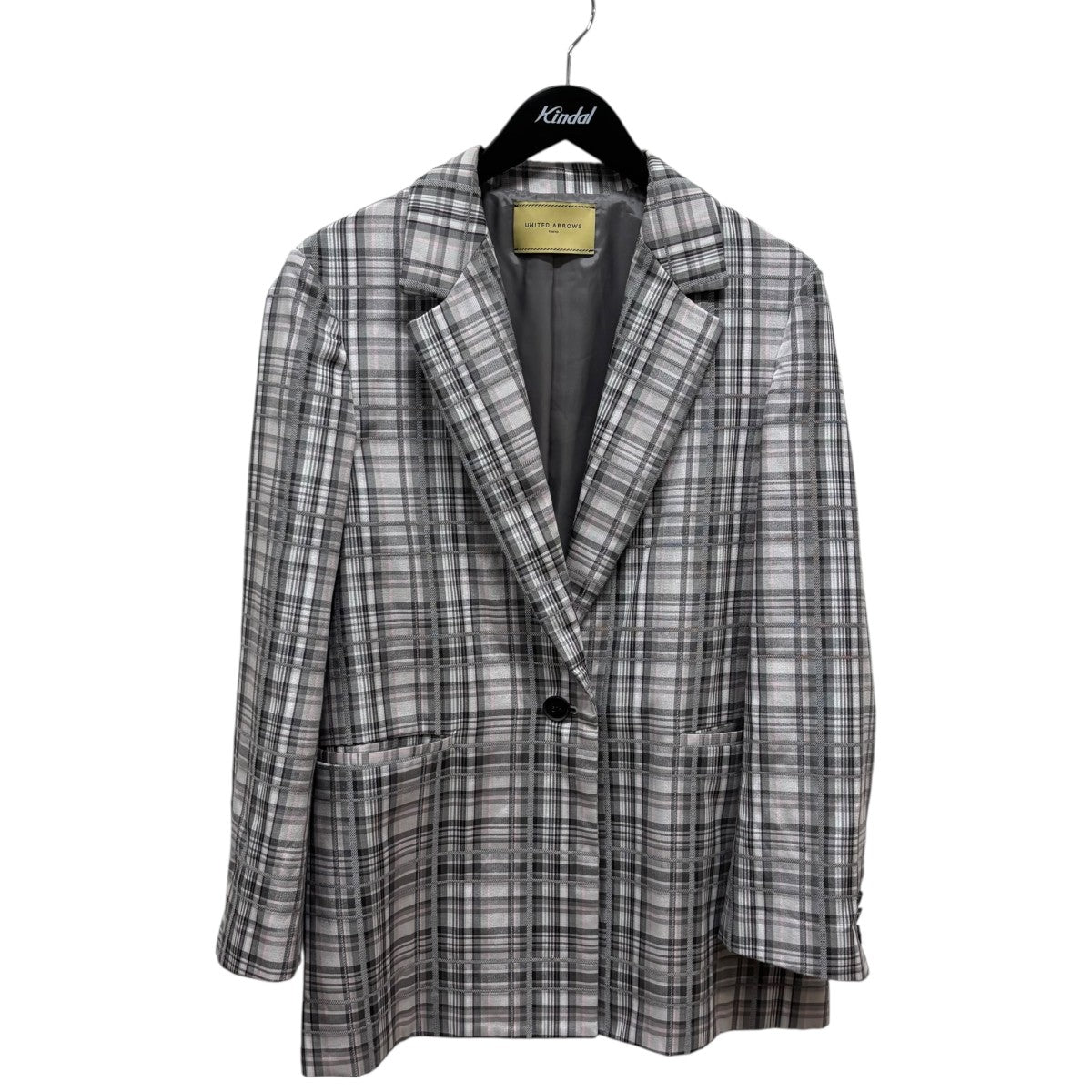 UNITED ARROWS 25年モデルチェックテーラードジャケット1522-257-5419 古着・中古-1枚目のアイテム画像