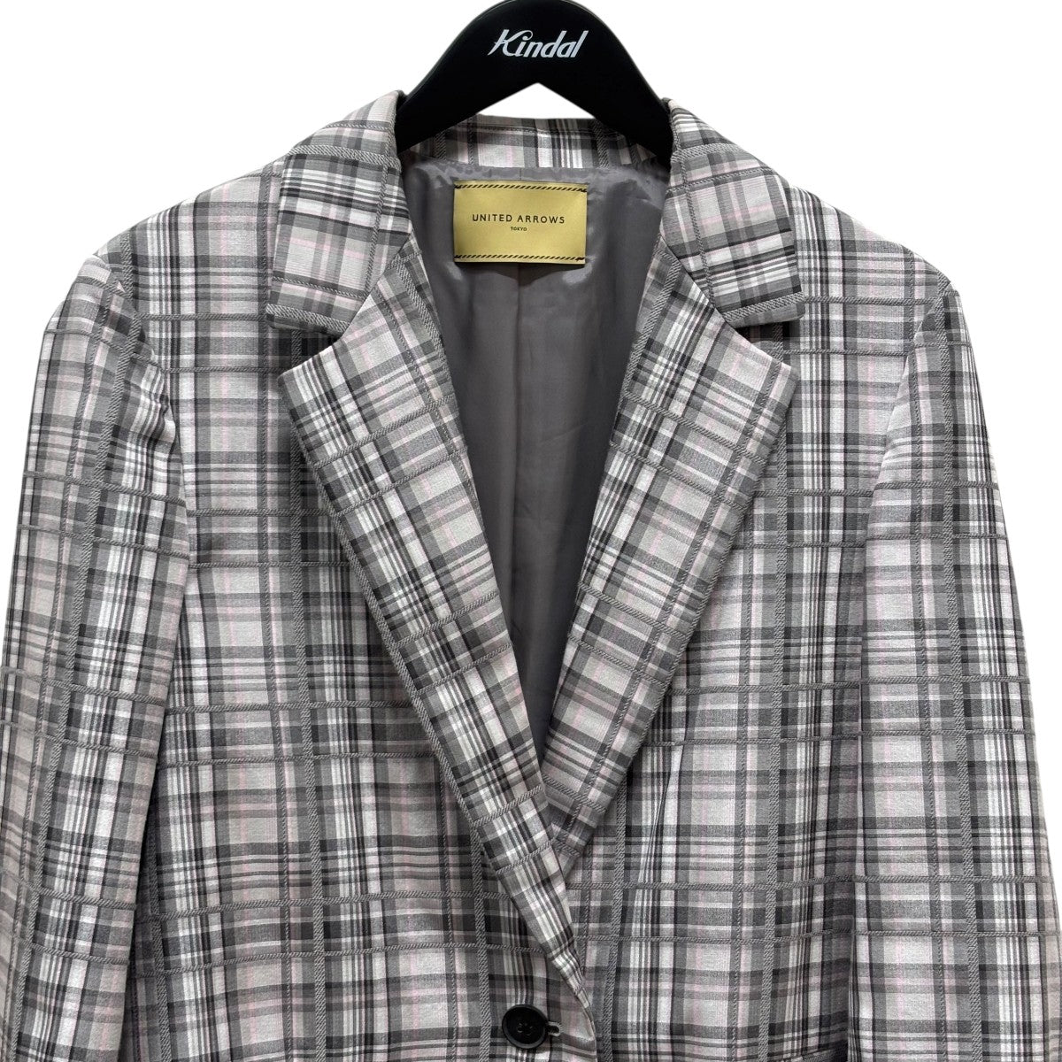 UNITED ARROWS 25年モデルチェックテーラードジャケット1522-257-5419 古着・中古-3枚目のアイテム画像