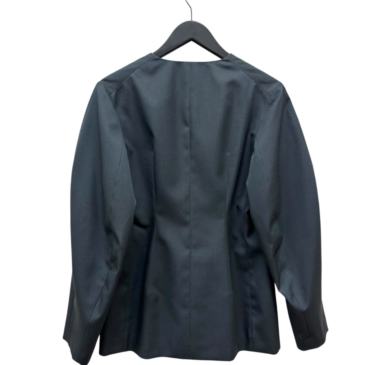 LOEFF ウール ギャバ カーブノーカラージャケット8822-209-0039 古着・中古-2枚目のアイテム画像