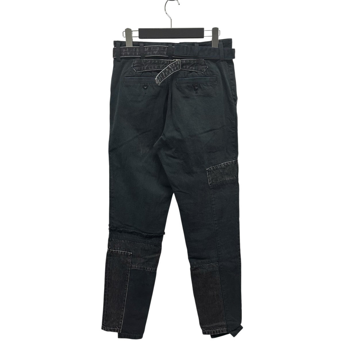 希少カラー　Sacai サカイ Denim Pants 2 ブラックデニム 楽天市場】Sacai サカイ パンツ サイズ:2 23AW ベルト付き