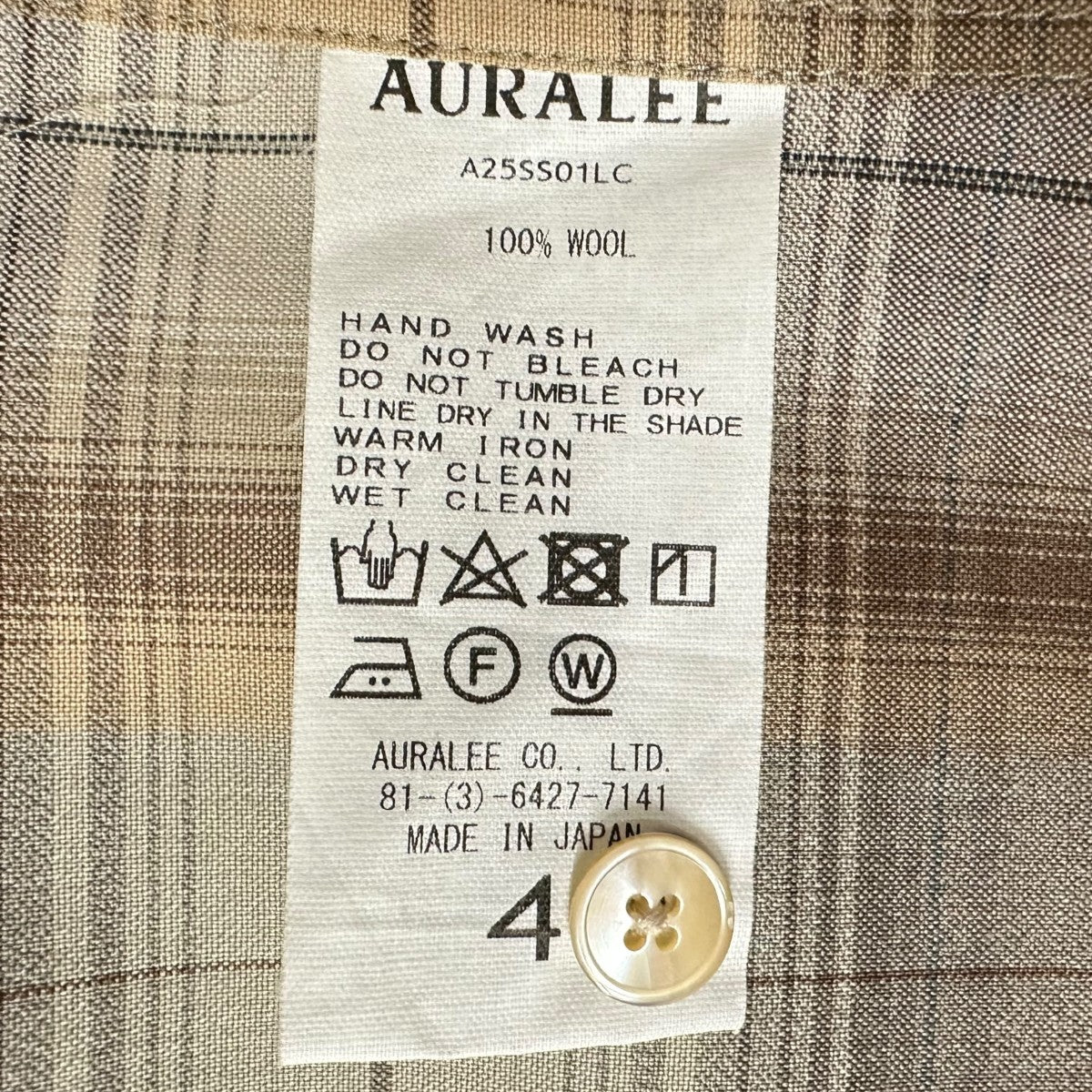AURALEE(オーラリー) SUPER LIGHT WOOL CHECK SHIRTチェックシャツ