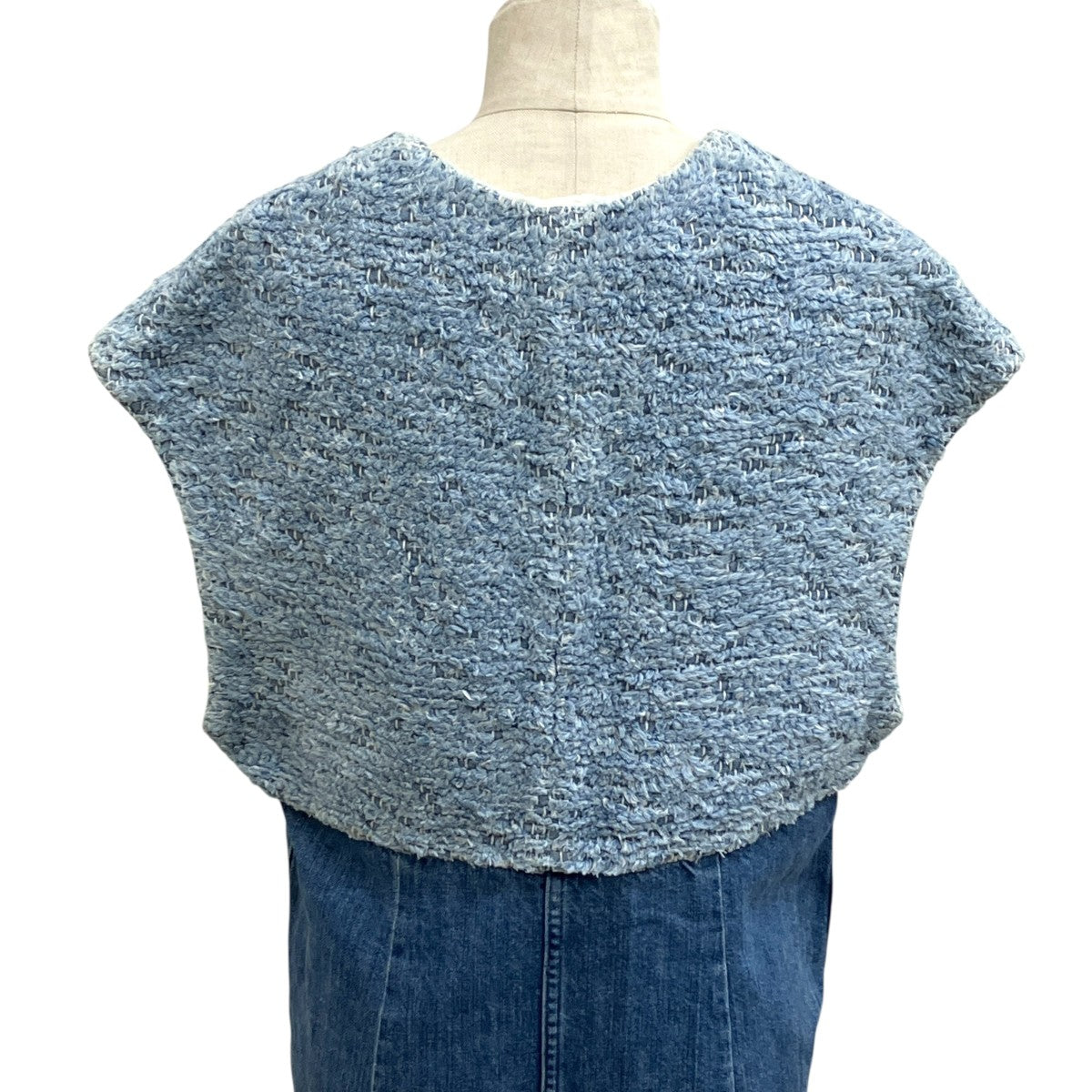 mame kurogouchi デニムワンピース ツイード 切り替え MM15AW-DR031 古着・中古-4枚目のアイテム画像