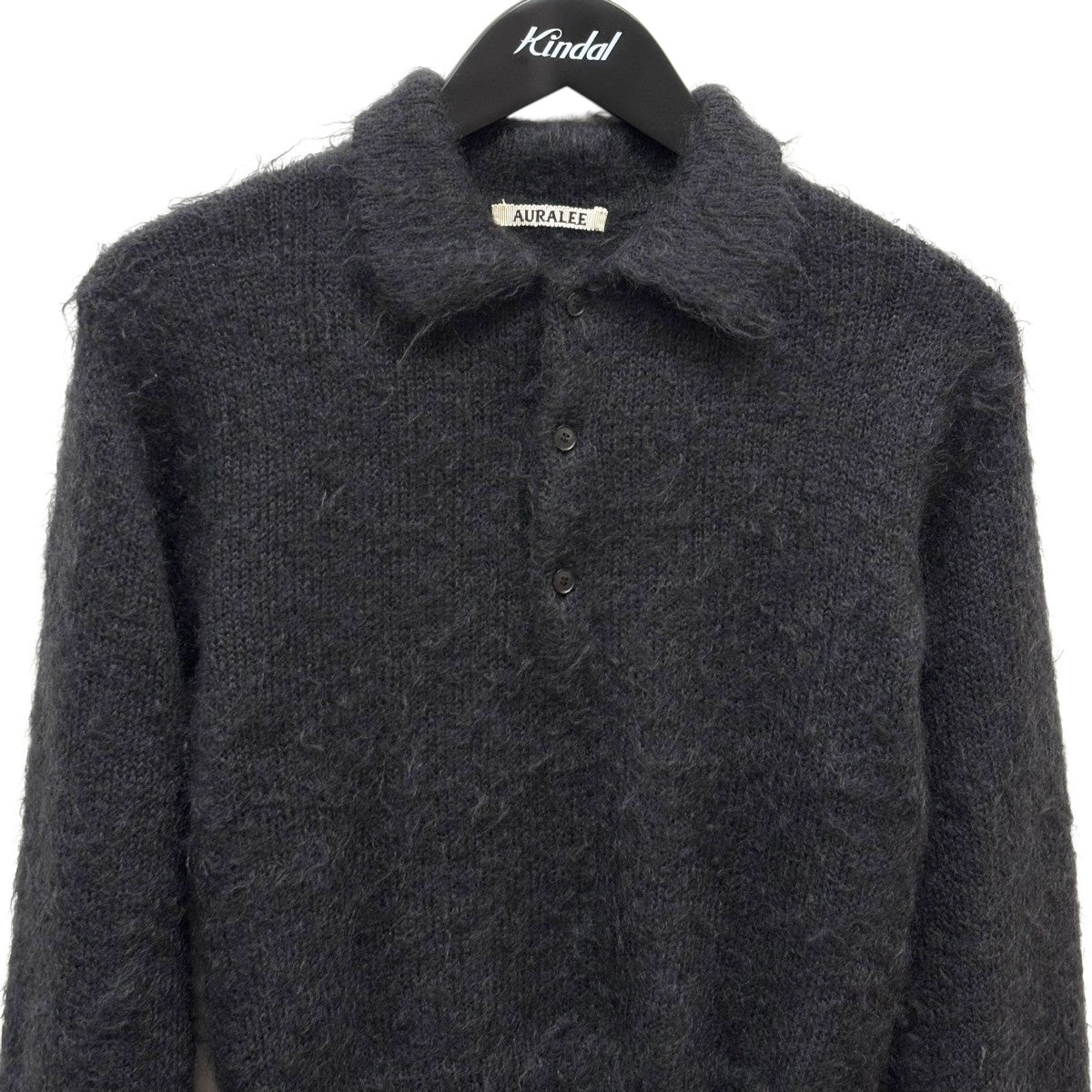 AURALEE(オーラリー) BRUSHED SUPER KID MOHAIR KNIT SHORT POLO