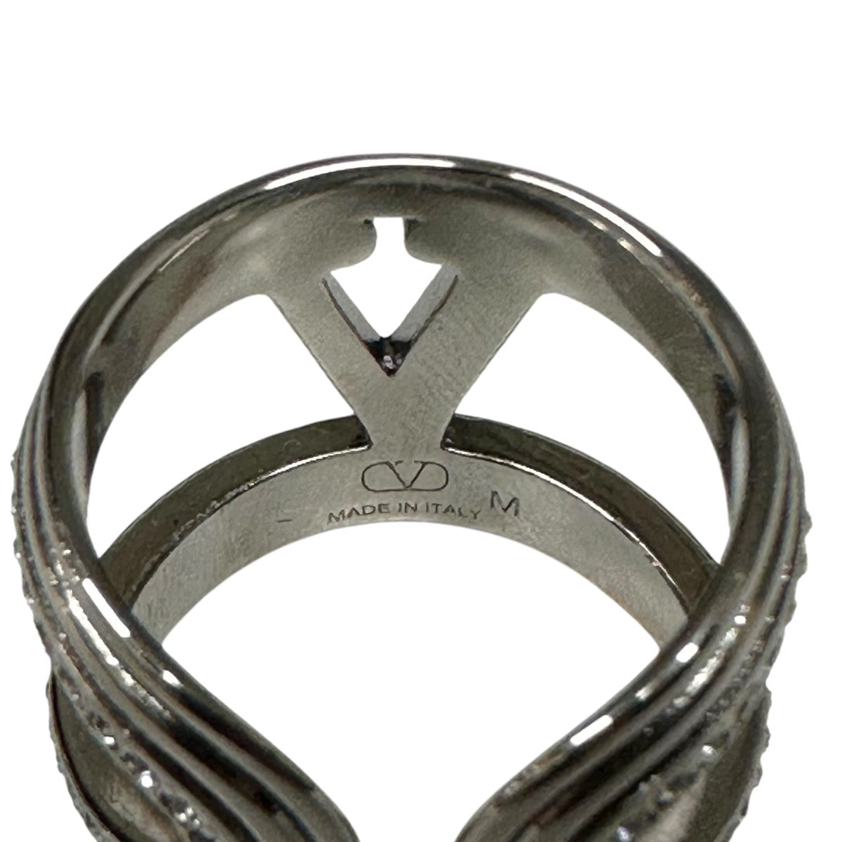 Vロゴ クリスタルリング シルバー 13号 スワロフスキー ヴァレンティノ