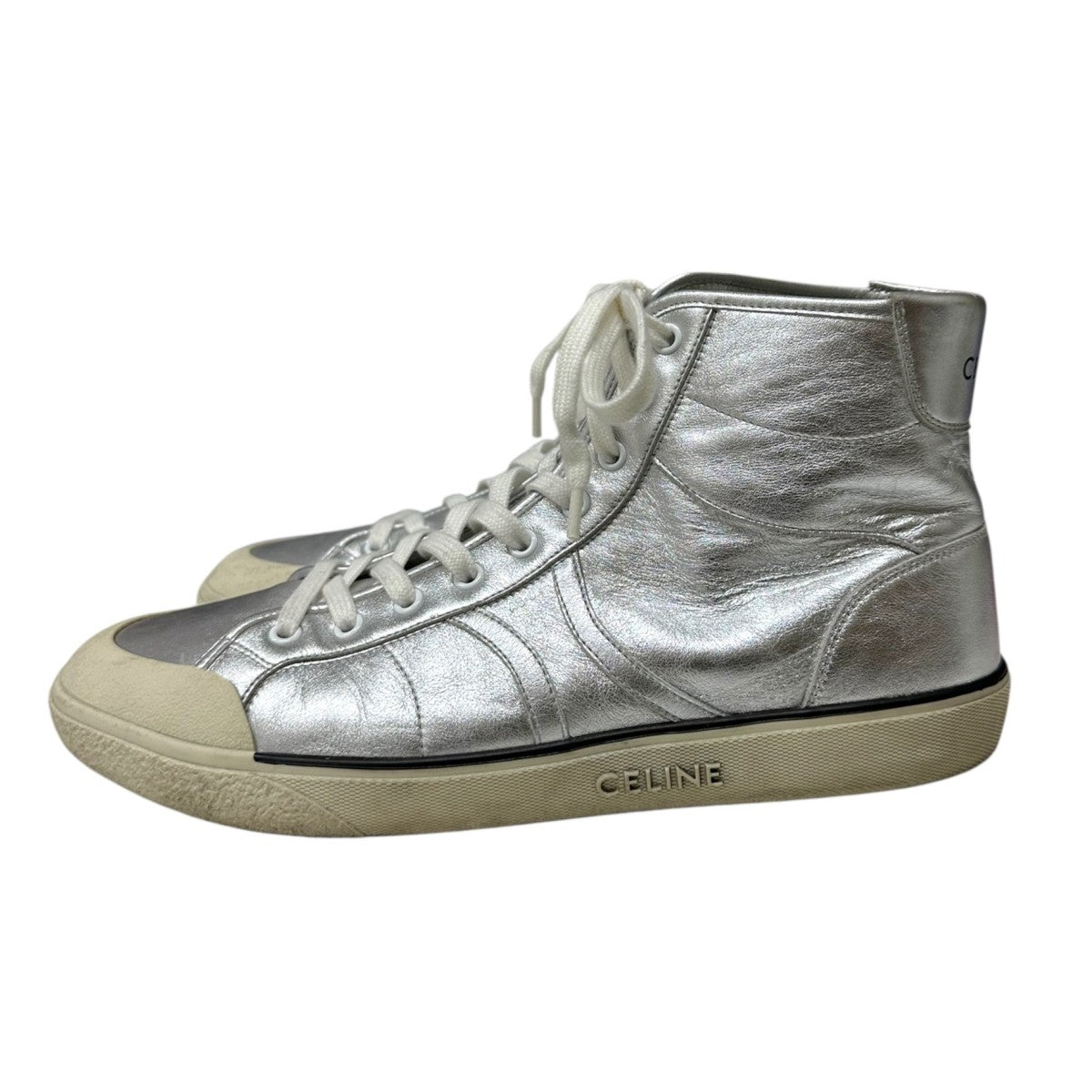 CELINE 正規品　ハイカット　スニーカー セリーヌ【限定出品】 CELINE(セリーヌ) ハイカットスニーカーRM0263 RM0263 シルバー サイズ
