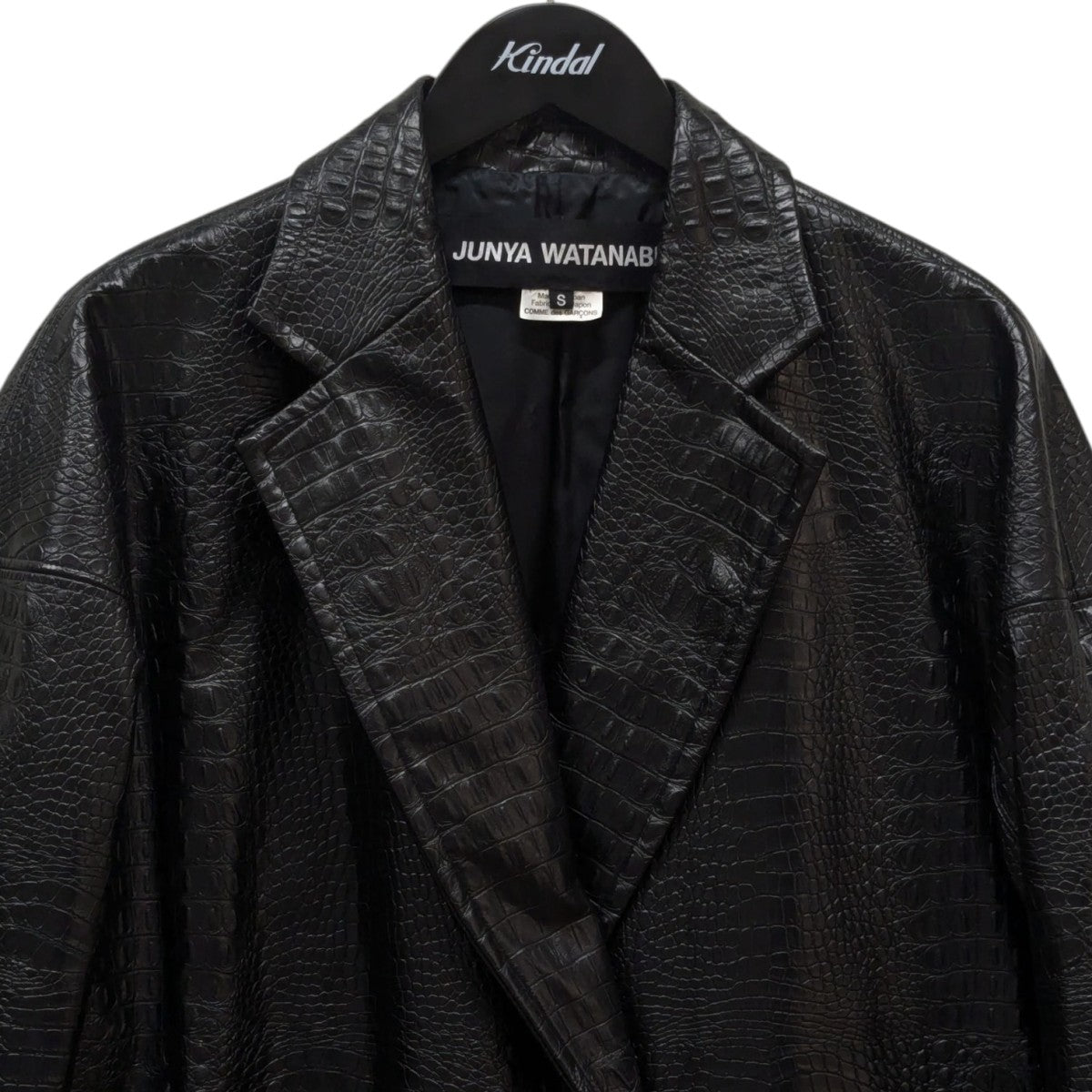 JUNYA WATANABE エンボス加工 オーバーサイズレザーコートJN-C005 古着・中古-3枚目のアイテム画像