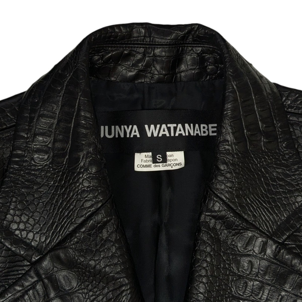 JUNYA WATANABE エンボス加工 オーバーサイズレザーコートJN-C005 古着・中古-5枚目のアイテム画像
