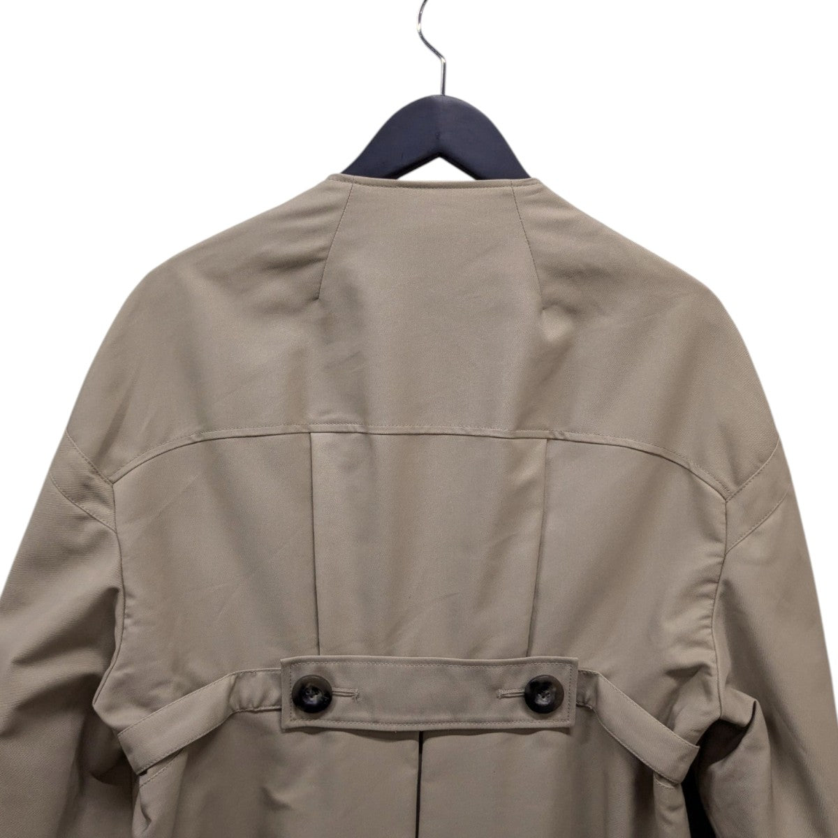 試着のみ アンスリード バックプリーツコート 38 ノーカラー パープル