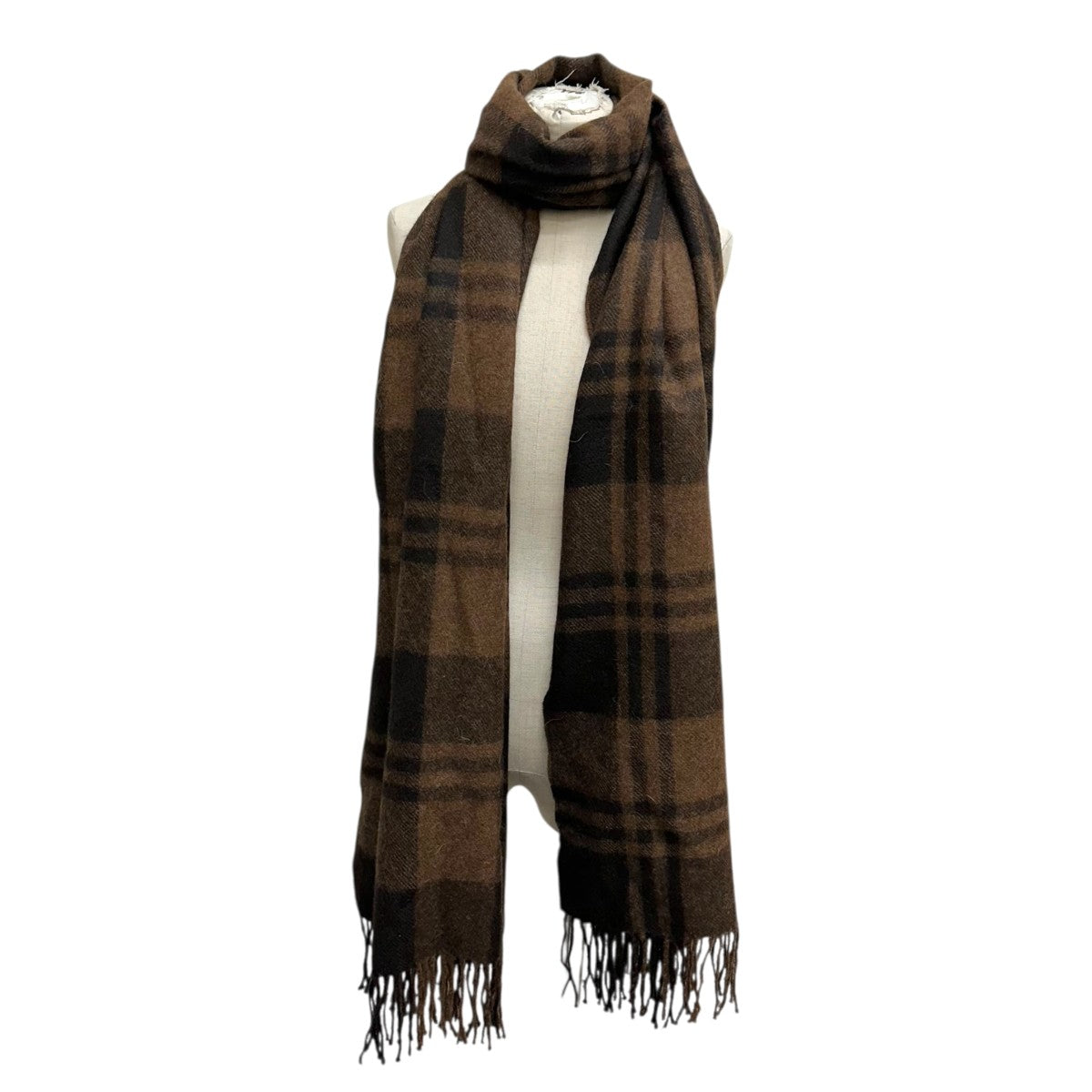 MARKAWARE(マーカウェア) アルパカストールマフラー ブラック×ホワイト