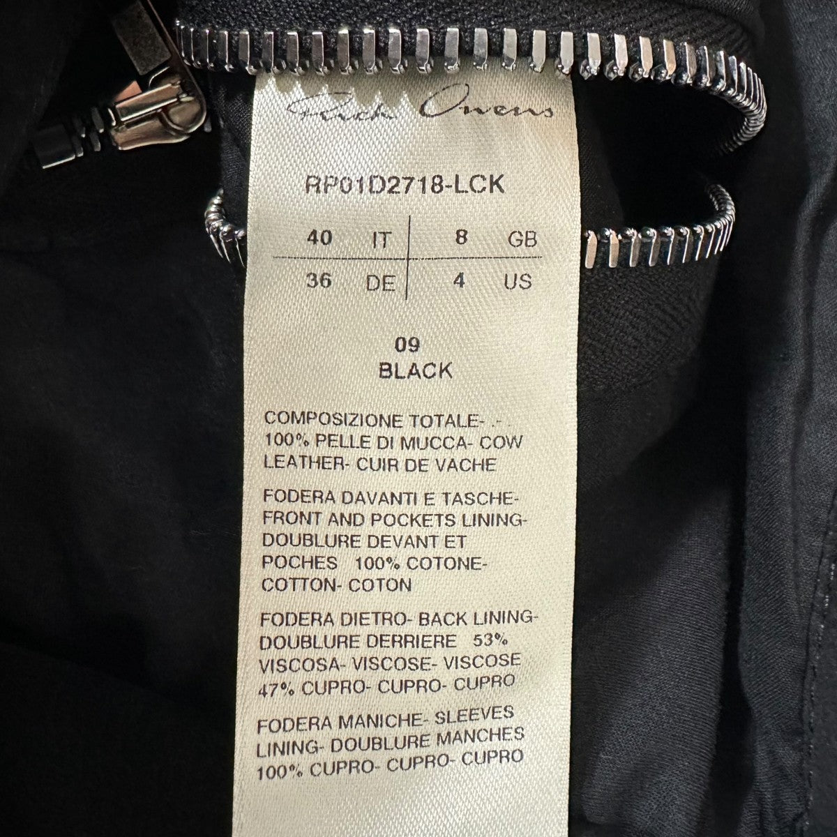 RICK OWENS(リックオウエンス) Alice Strobe Leather Jacketレザー