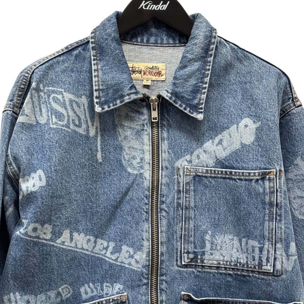 Stussy ホワイト デニムジャケット　レア イチオシ☆新作☆【STUSSY】デニムジップワークジャケット