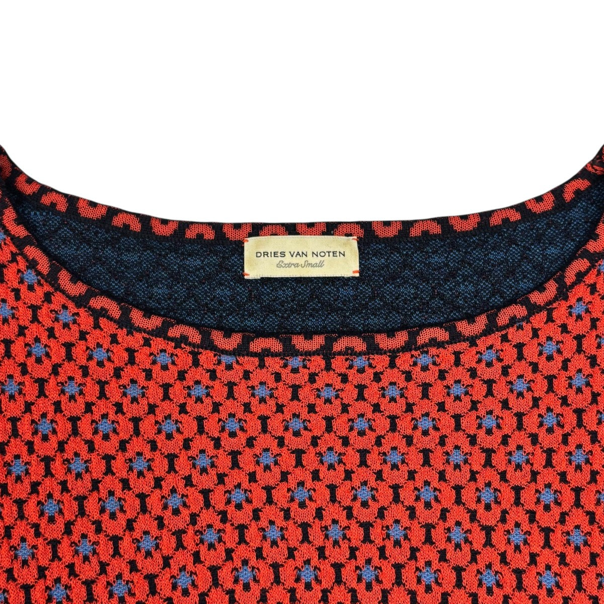 DRIES VAN NOTEN 半袖ニット　切替　Lサイズ DRIES VAN NOTEN(ドリスヴァンノッテン) 半袖ニット レッド サイズ XS