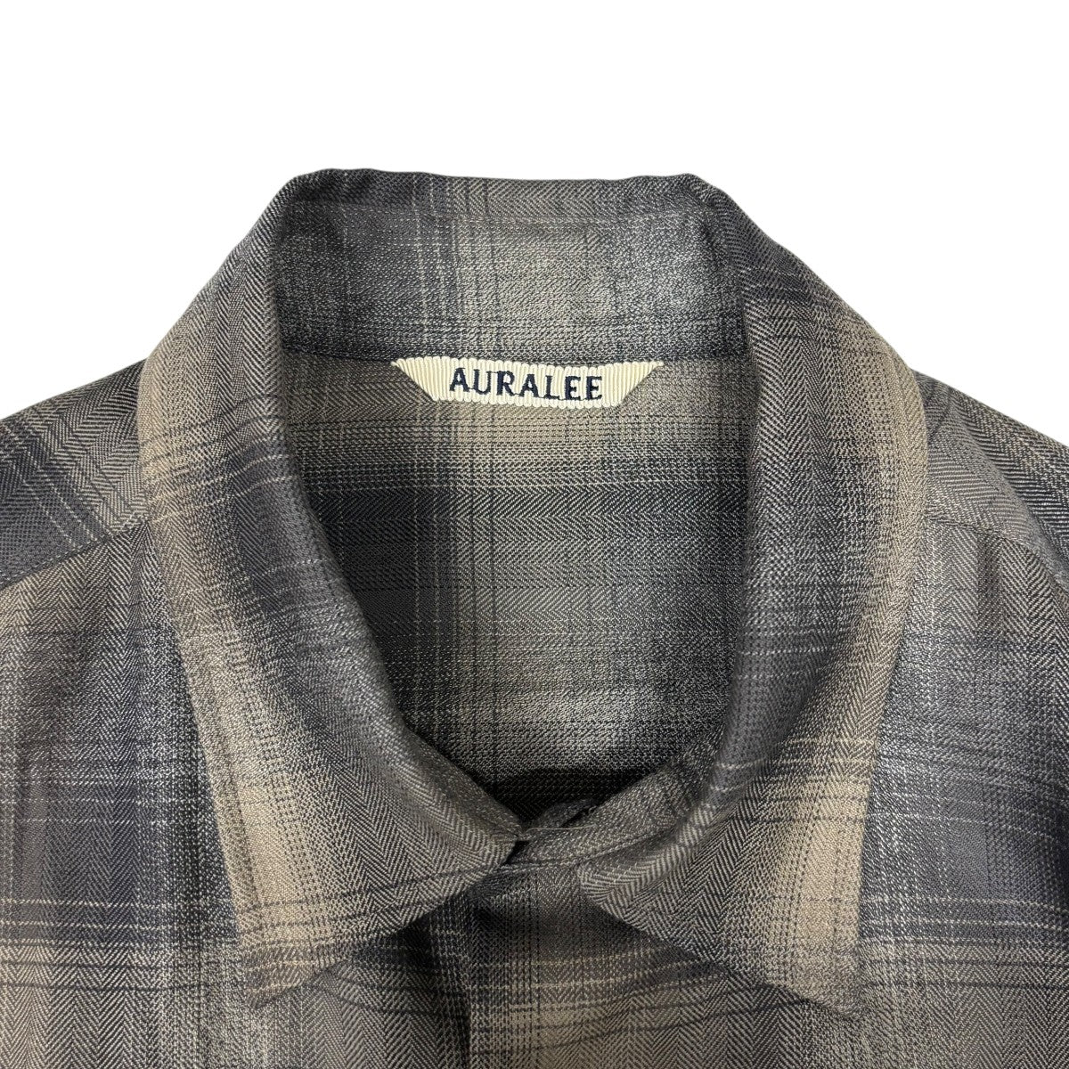 AURALEE(オーラリー) SUPER LIGHT WOOL CHECK SHIRT #BEIGE BLUE