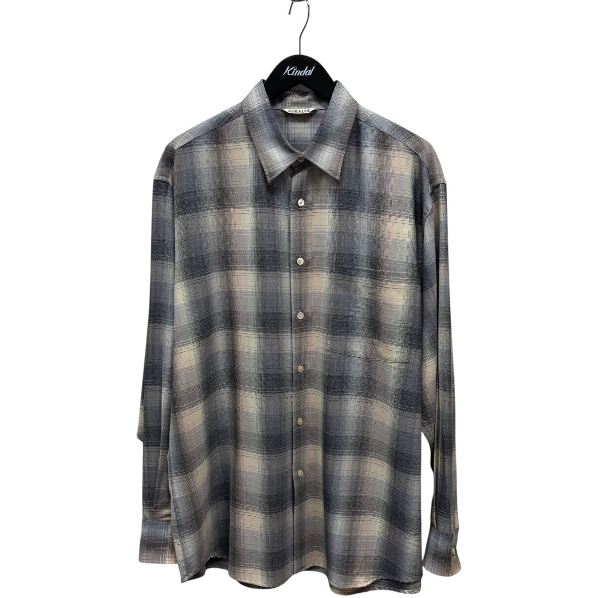 AURALEE(オーラリー) SUPER LIGHT WOOL CHECK SHIRT #CHARCOAL