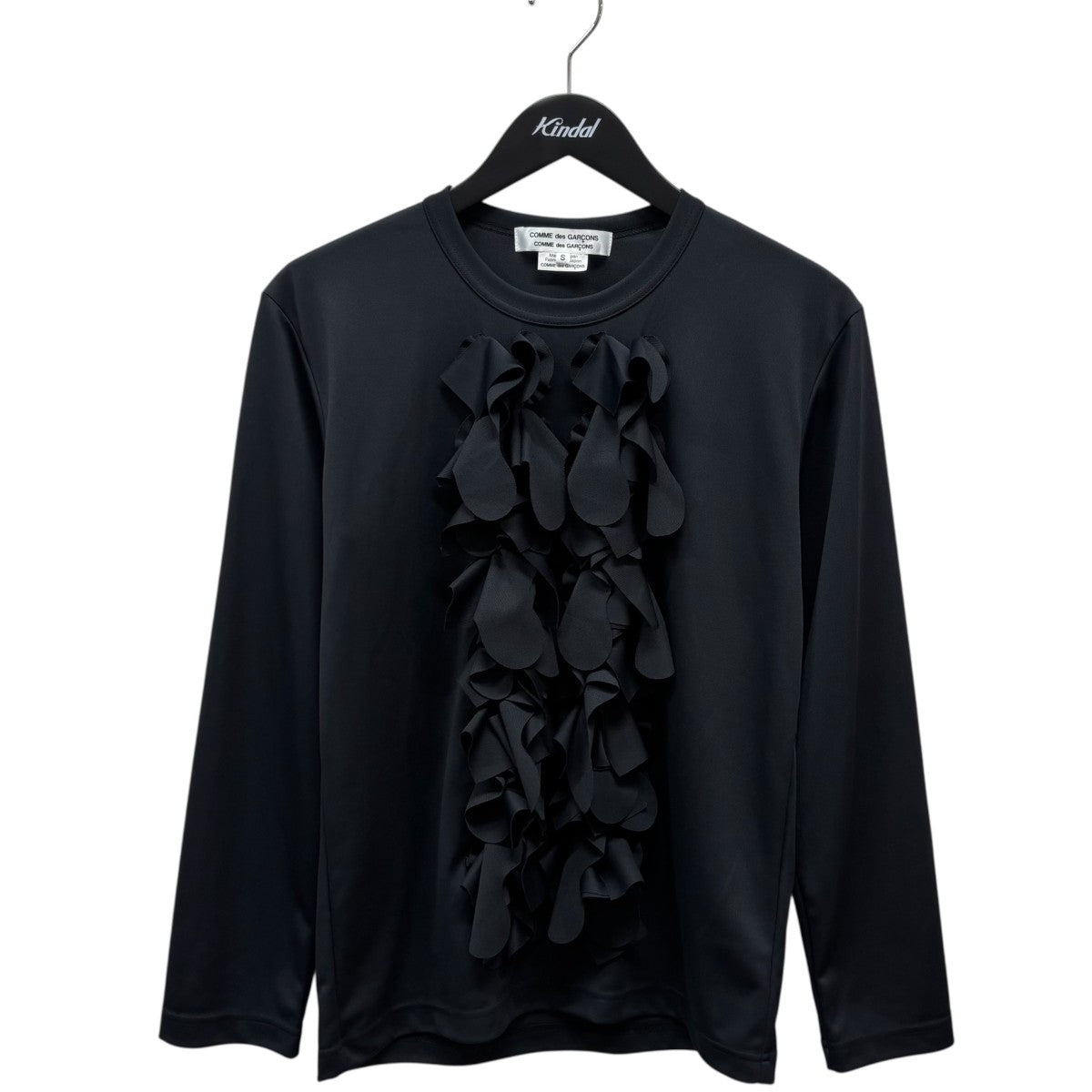 Black Ruffle T-Shirt長袖カットソーRO-T001
