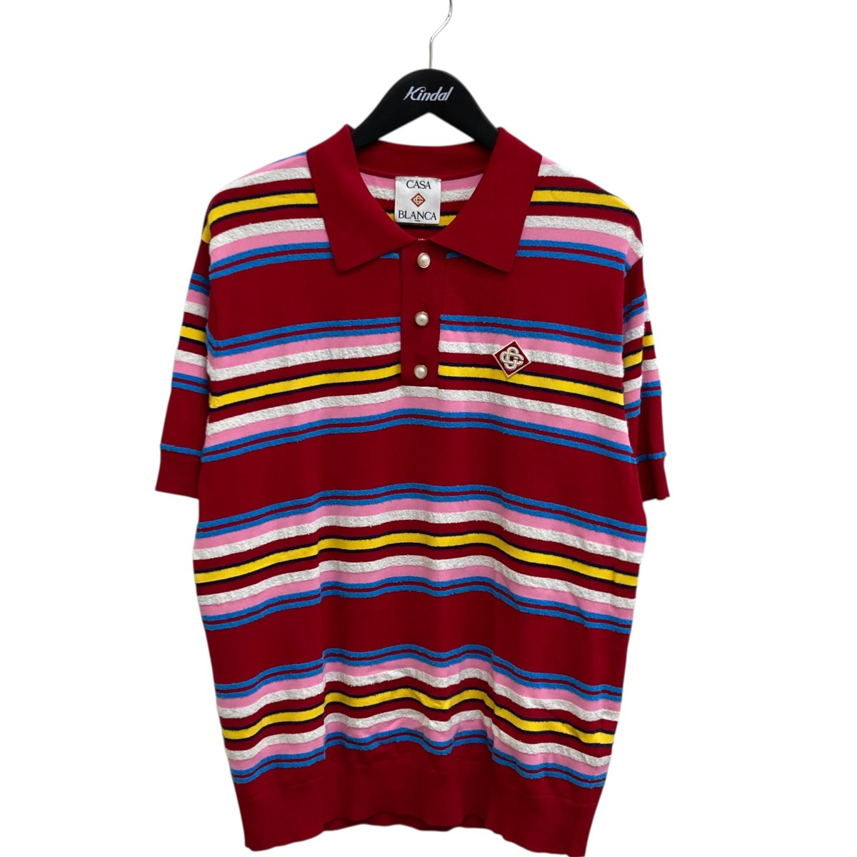 CASABLANCA Oversized Striped PoloポロシャツMS25-KW-906-01 古着・中古-1枚目のアイテム画像