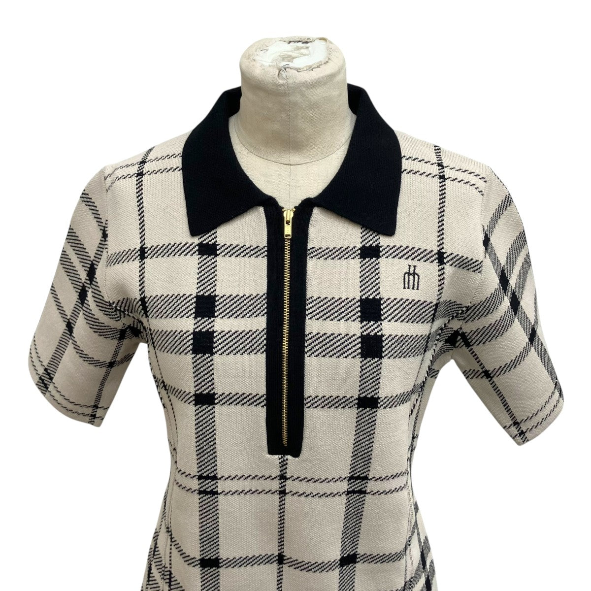 Her lip to Trois Logo Knit Mini Dress半袖ニットワンピース1243205023 古着・中古-4枚目のアイテム画像