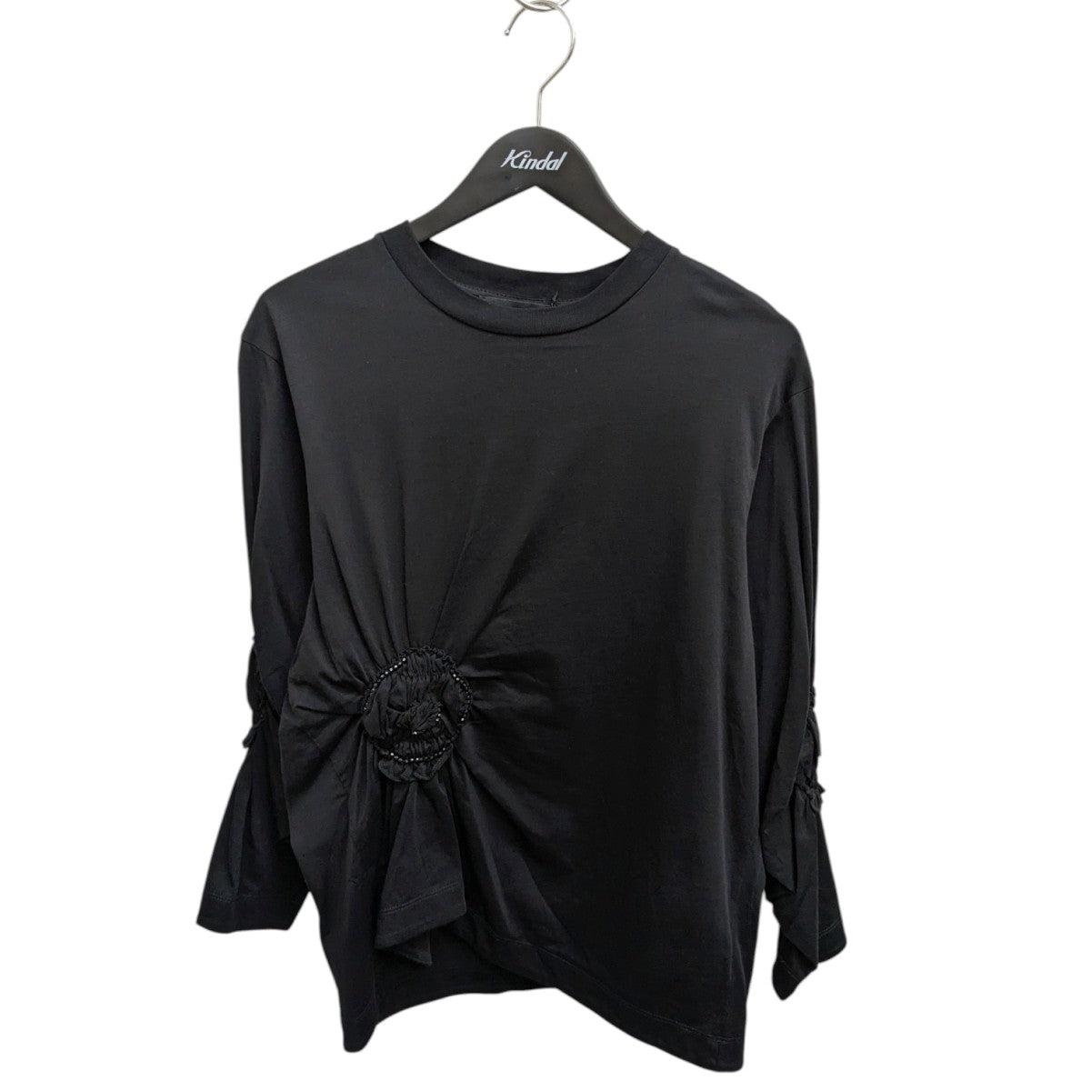 Simone Rocha LONG SLEEVE RUCHED FLOWER T-SHIRT長袖カットソーN1 5SB 古着・中古-1枚目のアイテム画像