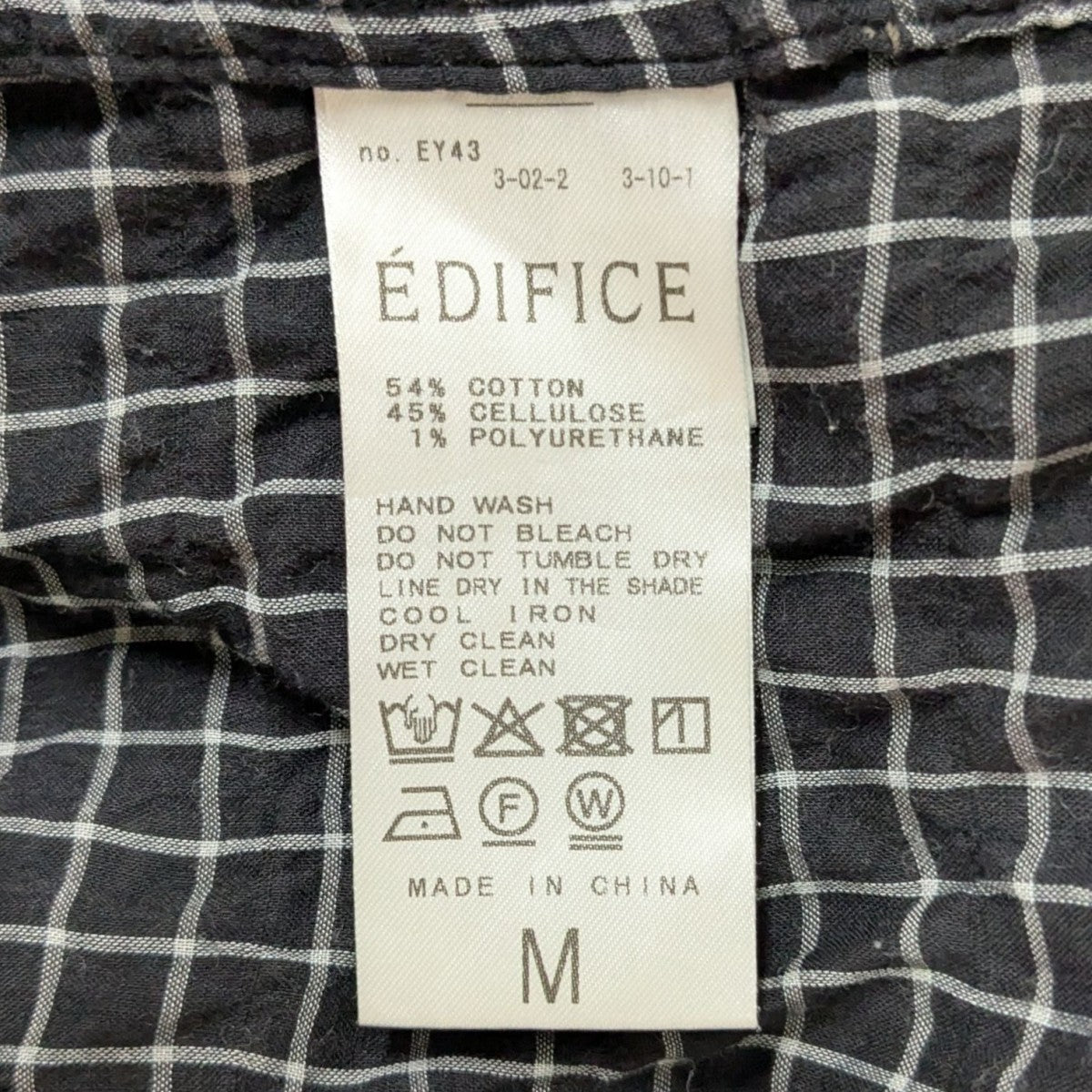 EDIFICE シアー チェック レギュラーカラーシャツ長袖シャツ25050300101010 古着・中古-6枚目のアイテム画像