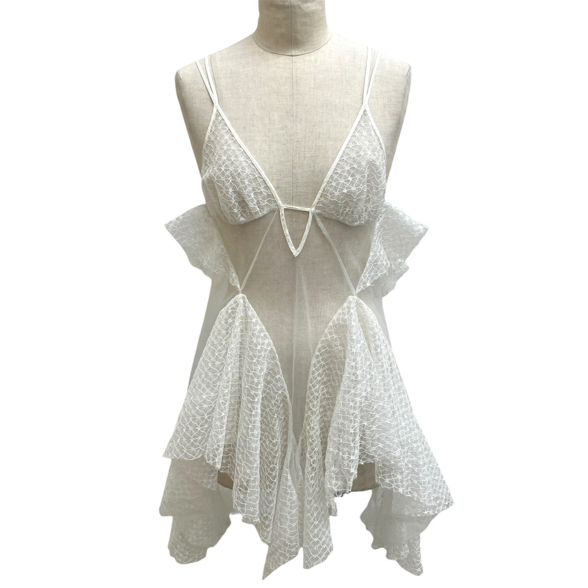24SSRUFFLE LACE MINI DRESSワンピースFTC242-0815