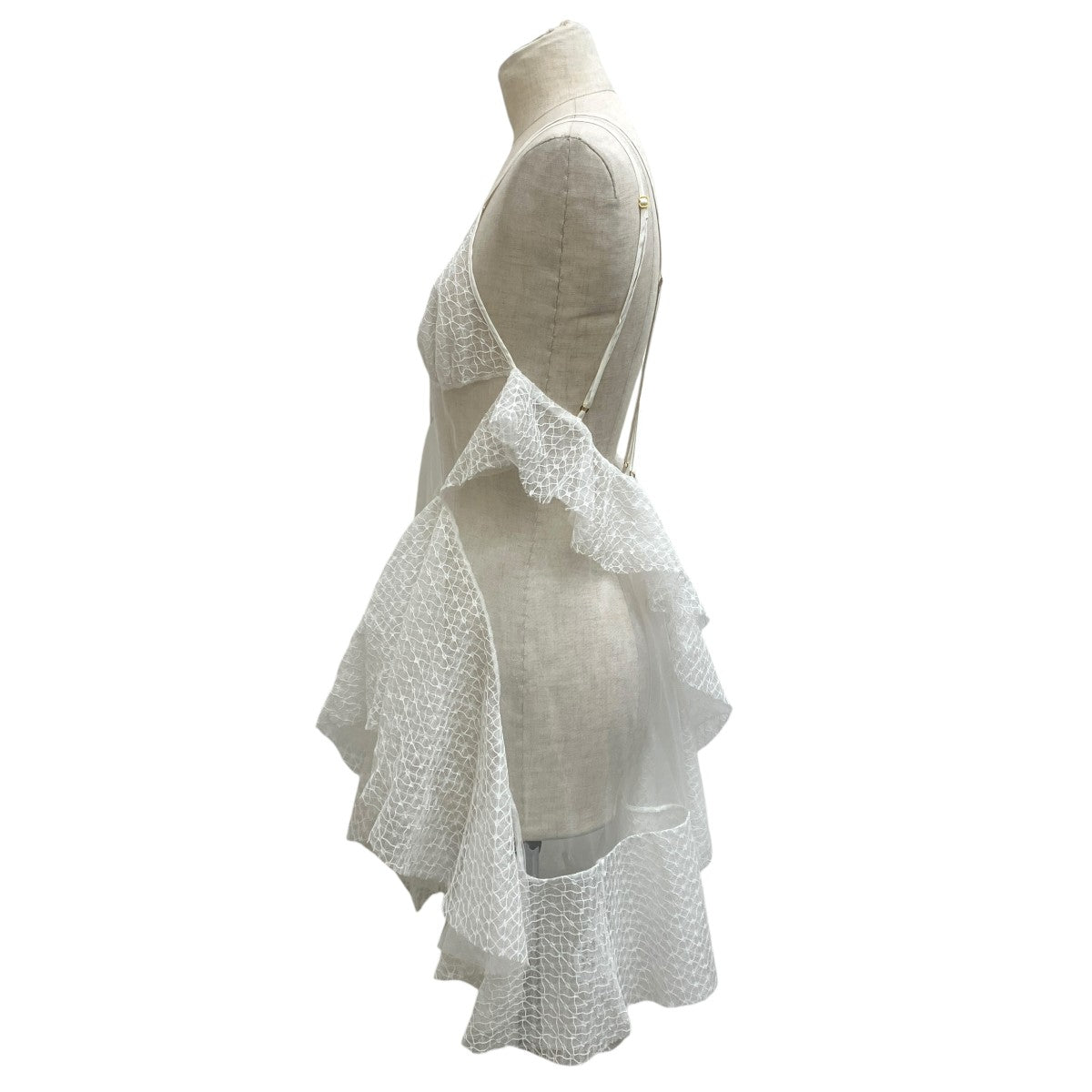 24SSRUFFLE LACE MINI DRESSワンピースFTC242-0815