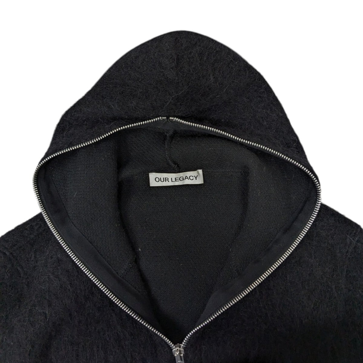 OUR LEGACY(アワーレガシー) FULL ZIP HOOD ウール混 BLACK-HAIRY-WOOL