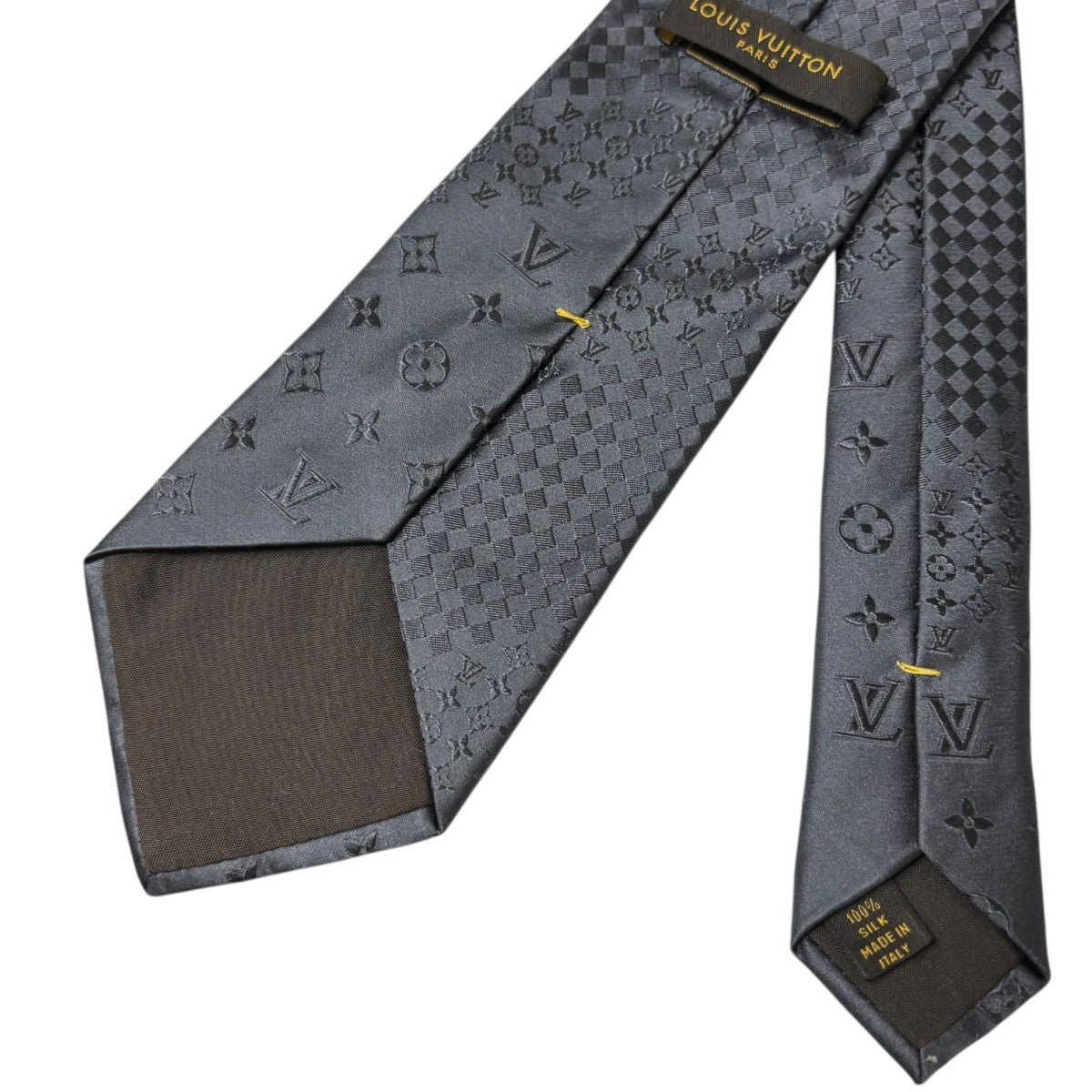 美品 LouisVuitton ルイヴィトン グレー ネクタイ モノグラム LOUIS VUITTON(ルイヴィトン) ミックスモノグラムネクタイ