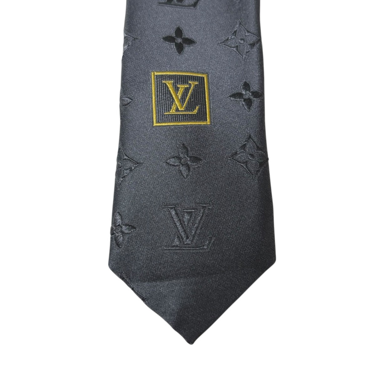 美品 LouisVuitton ルイヴィトン グレー ネクタイ モノグラム LOUIS VUITTON(ルイヴィトン) ミックスモノグラムネクタイ