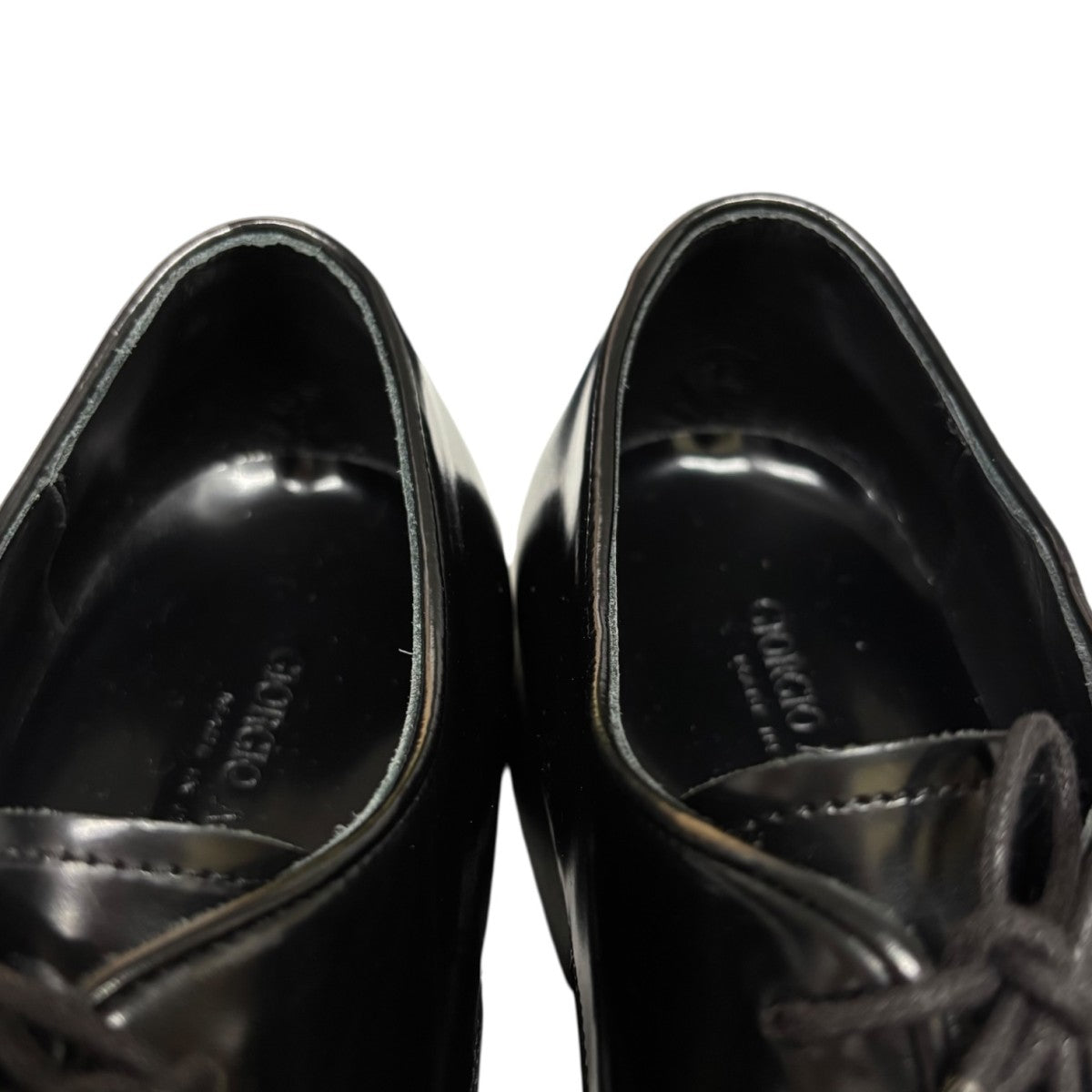 【未使用に近い】ジョルジオアルマーニ レザー シューズ　保存袋 箱付き　38 GIORGIO ARMANI(ジョルジオ・アルマーニ) レザーシューズX2C679 X2C679