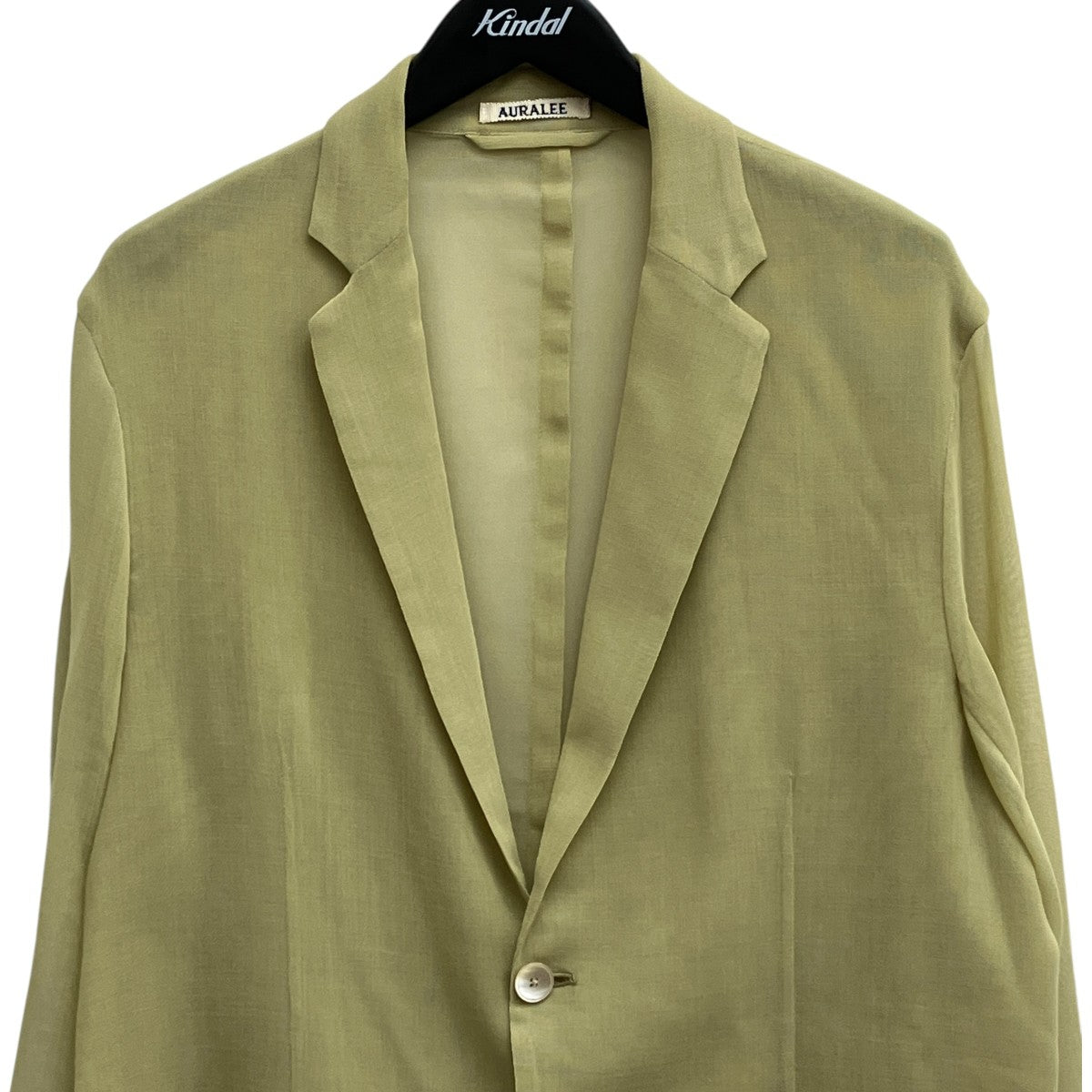 AURALEE WOOL RECYCLE POLYESTER LENO SHEER JACKETジャケットA23SJ01EK 古着・中古-3枚目のアイテム画像
