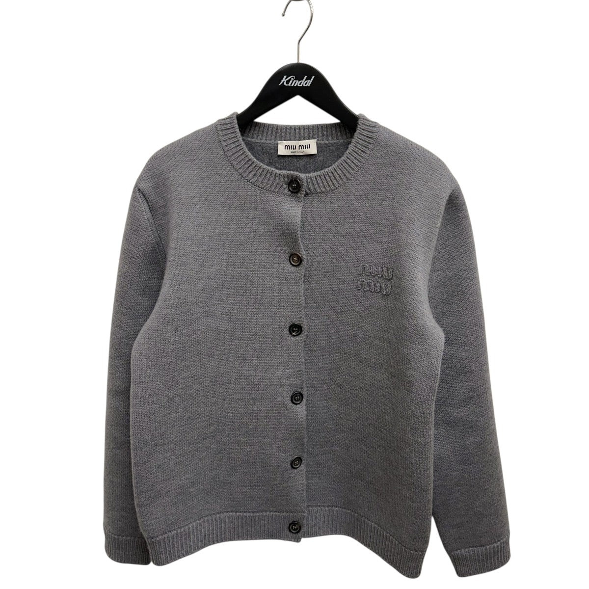 miu miu グレー刺繍カーディガン　36 MIU MIU(ミュウミュウ) ロングスリーブTシャツMJL064 MJL064 ネイビー