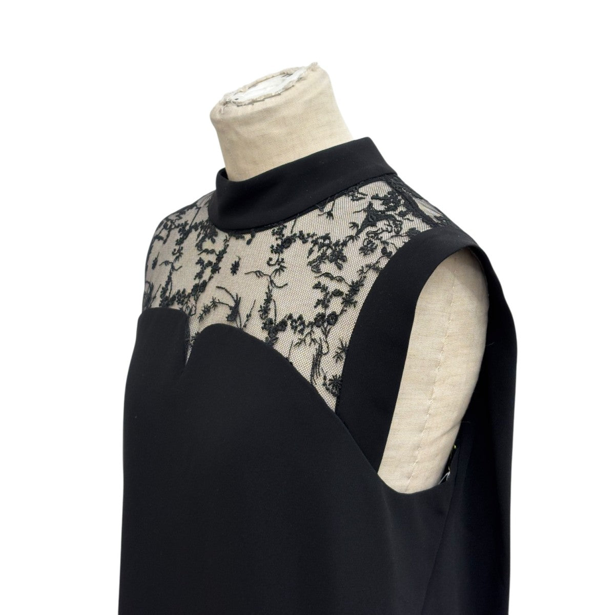 mame kurogouchi 24AWAcetate Polyester Floral Lace-Collar Sleeveless DressワンピースMM24FW-DR507 古着・中古-4枚目のアイテム画像