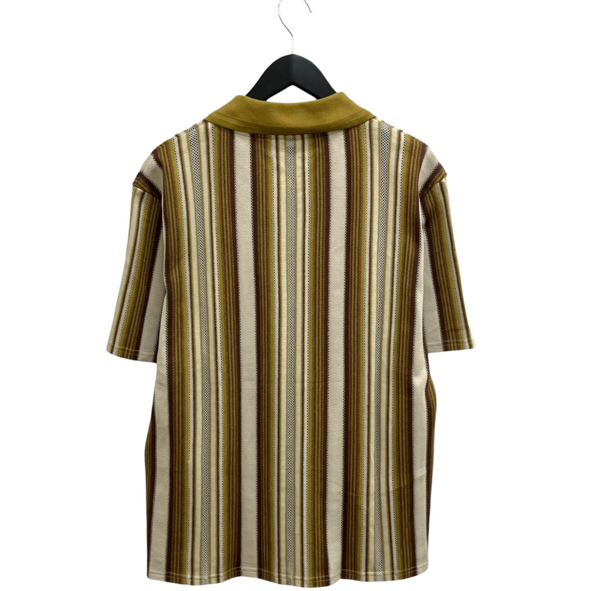 Jieda 24SSHALF ZIP STRIPE S S SHIRTジップニットポロシャツJie-24S-SH09 古着・中古-2枚目のアイテム画像