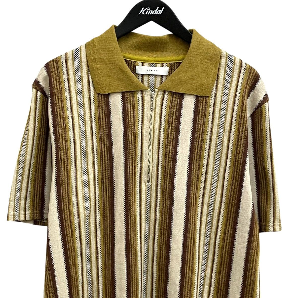 Jieda 24SSHALF ZIP STRIPE S S SHIRTジップニットポロシャツJie-24S-SH09 古着・中古-3枚目のアイテム画像
