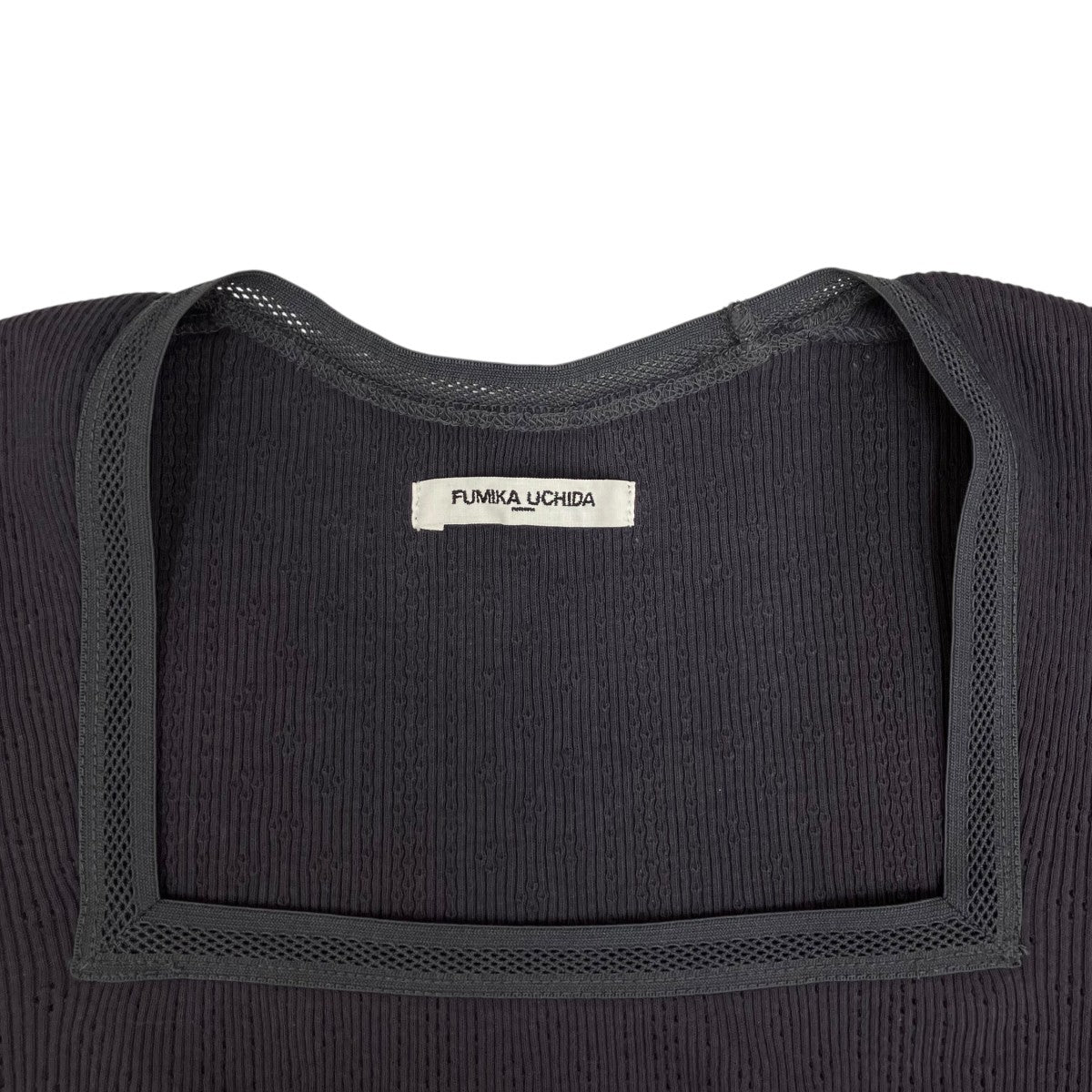 FUMIKA UCHIDA Eyelet Rib Stitch Square-neck T-shirt半袖カットソーFU-V-UW005 古着・中古-5枚目のアイテム画像