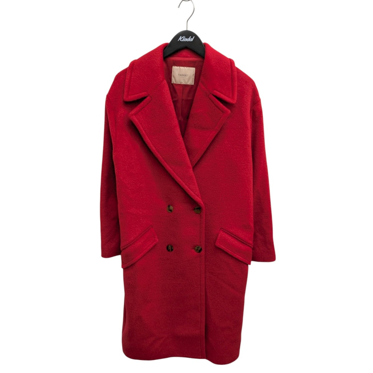Brushed wool blend double-breasted coatコート222TT2371
